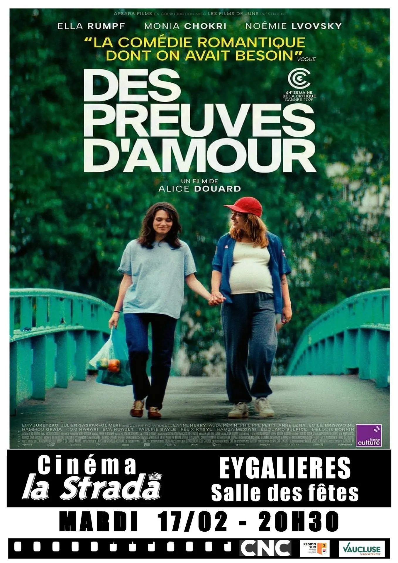 Cinéma La Strada Projections de films Eygalières Des preuves d'amour 17.02.26