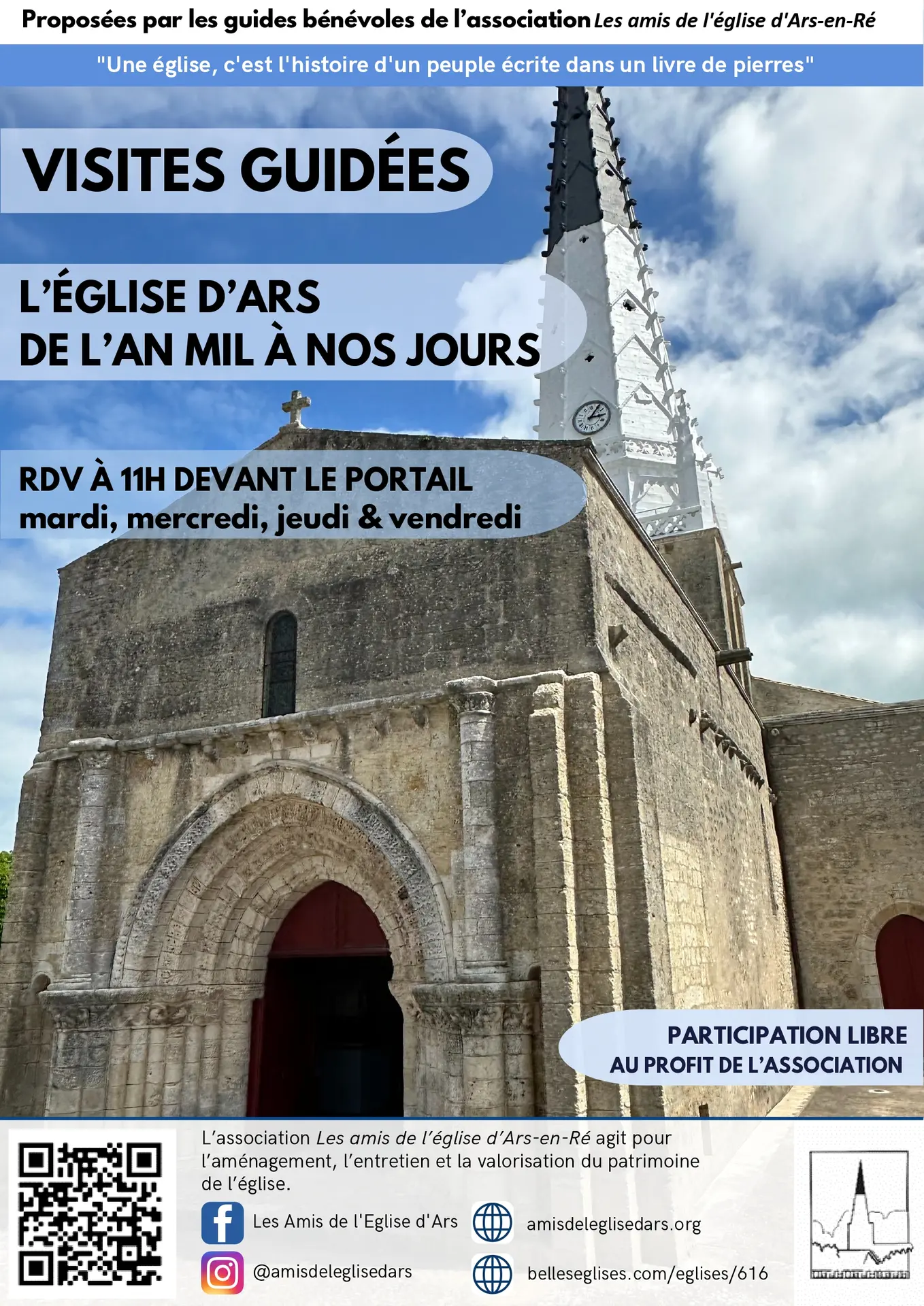 Visite de l'église d'Ars-en-Ré en Français