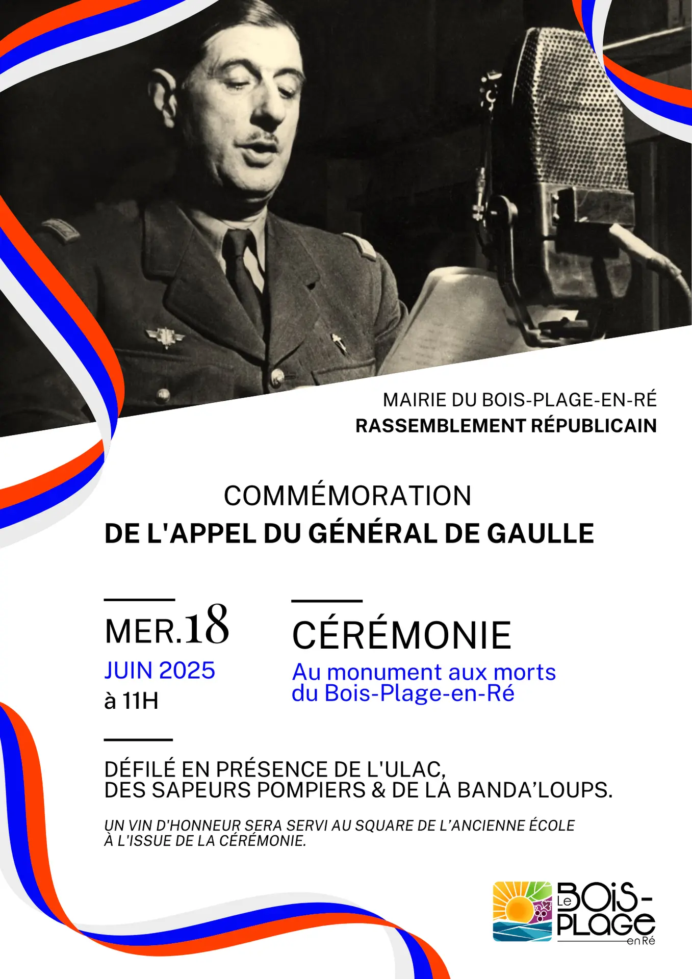 Commémoration de l'appel du Général de Gaulle_Le Bois-Plage-en-Ré