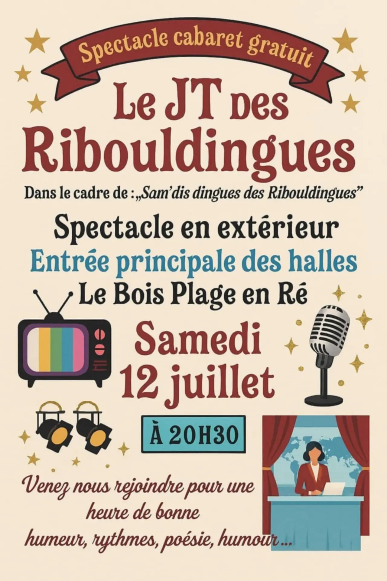 Spectacle Le JT des Ribouldingues par les Ribouldingues_Le Bois-Plage-en-Ré