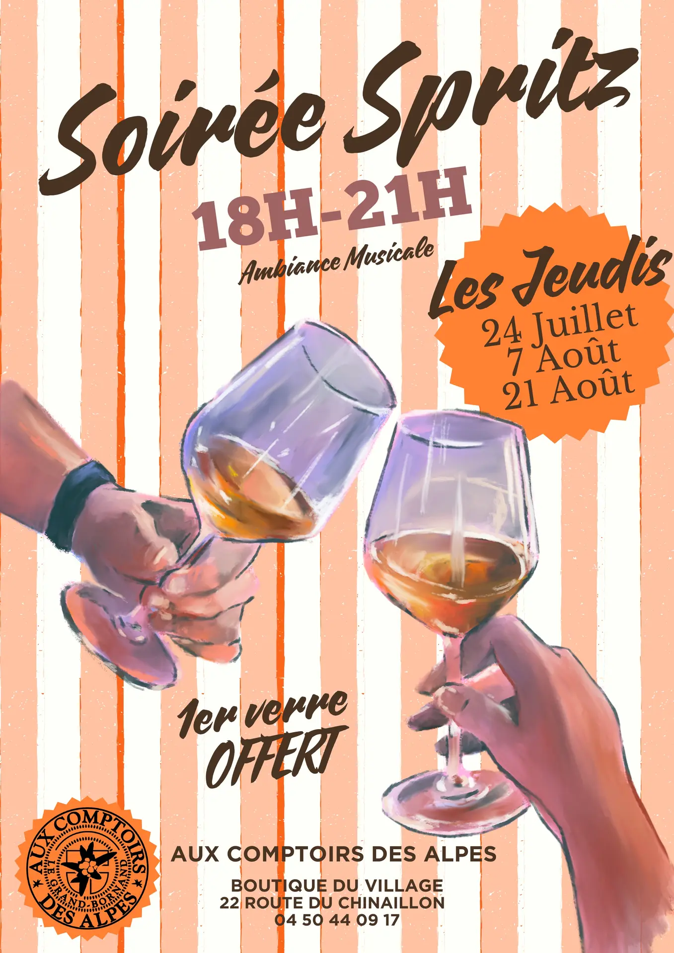 Soirée Spritz Aux comptoirs des Alpes_Le Grand-Bornand