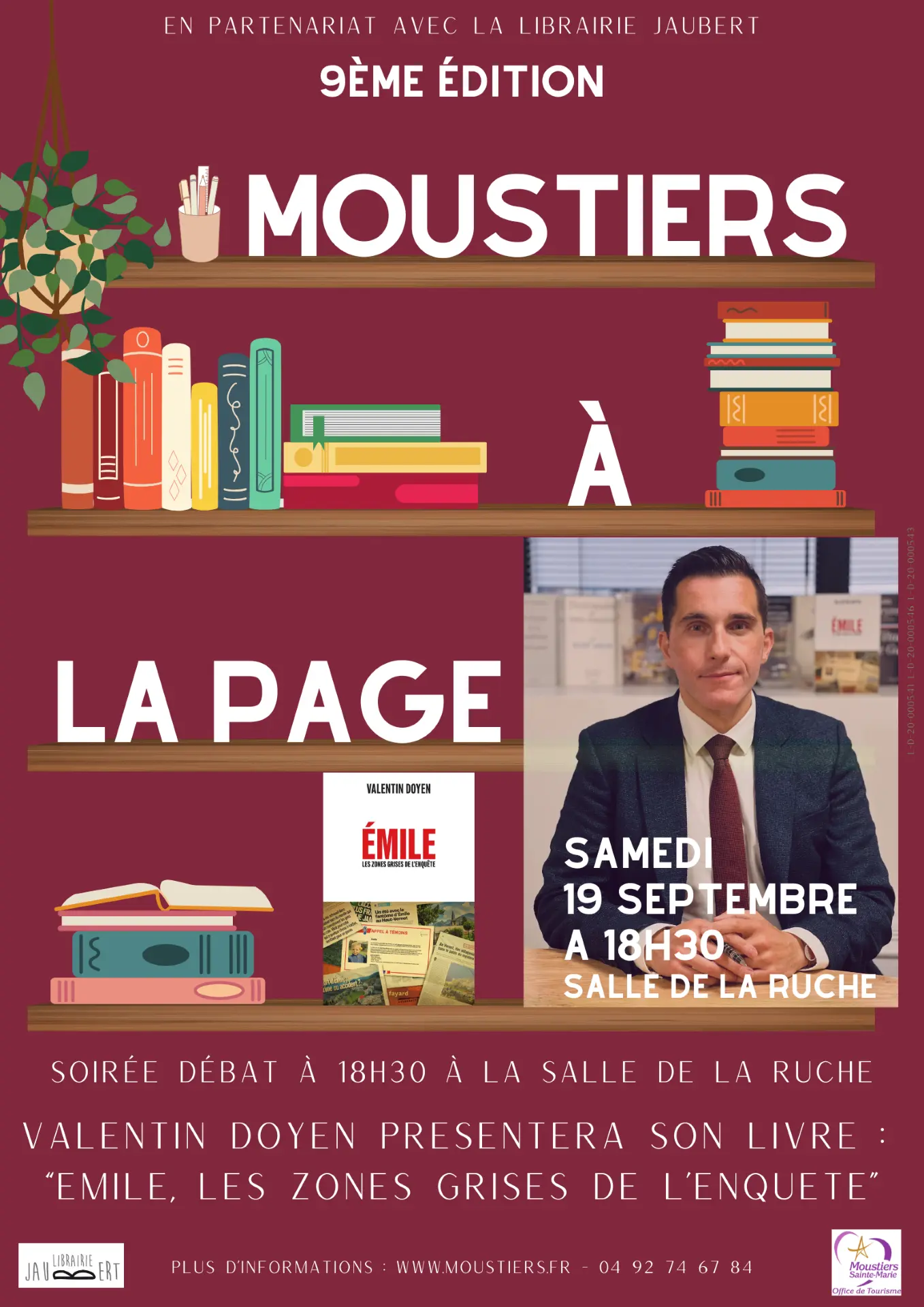 Soirée débat avec l'auteur Valentin DOYEN : ouverture du salon du livre  Moustiers à la Page !_Moustiers-Sainte-Marie