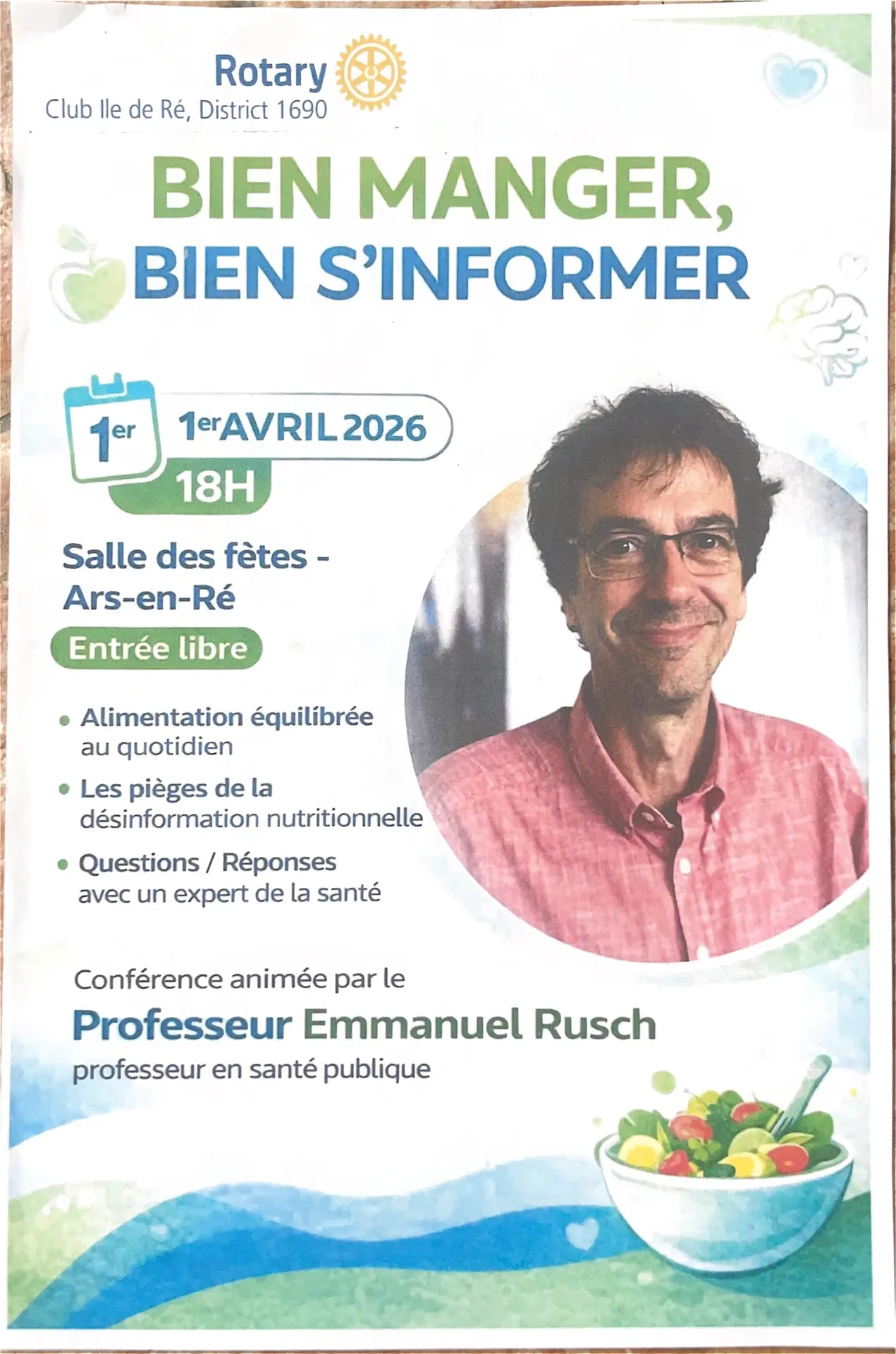 Affiche de la conférence : Bien manger, bien s'informer