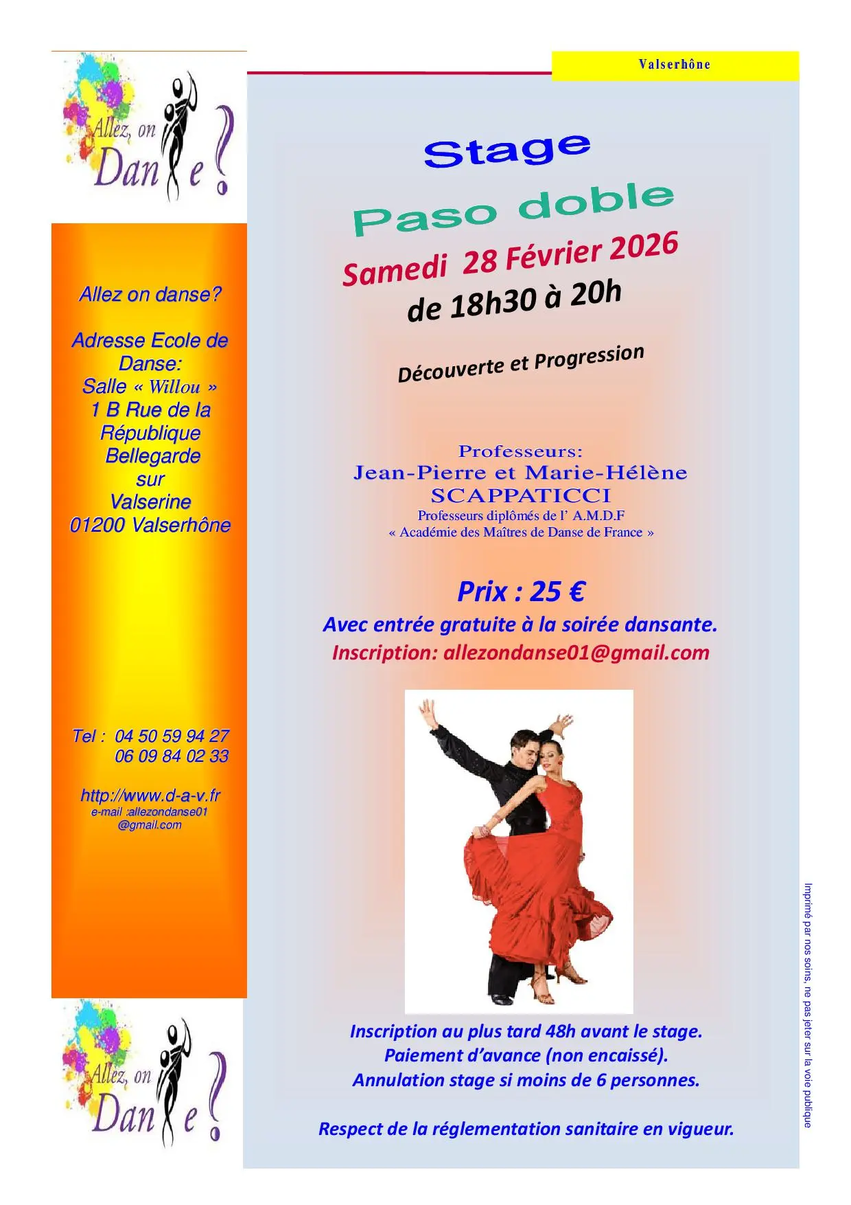 Stage de Paso doble_Valserhône