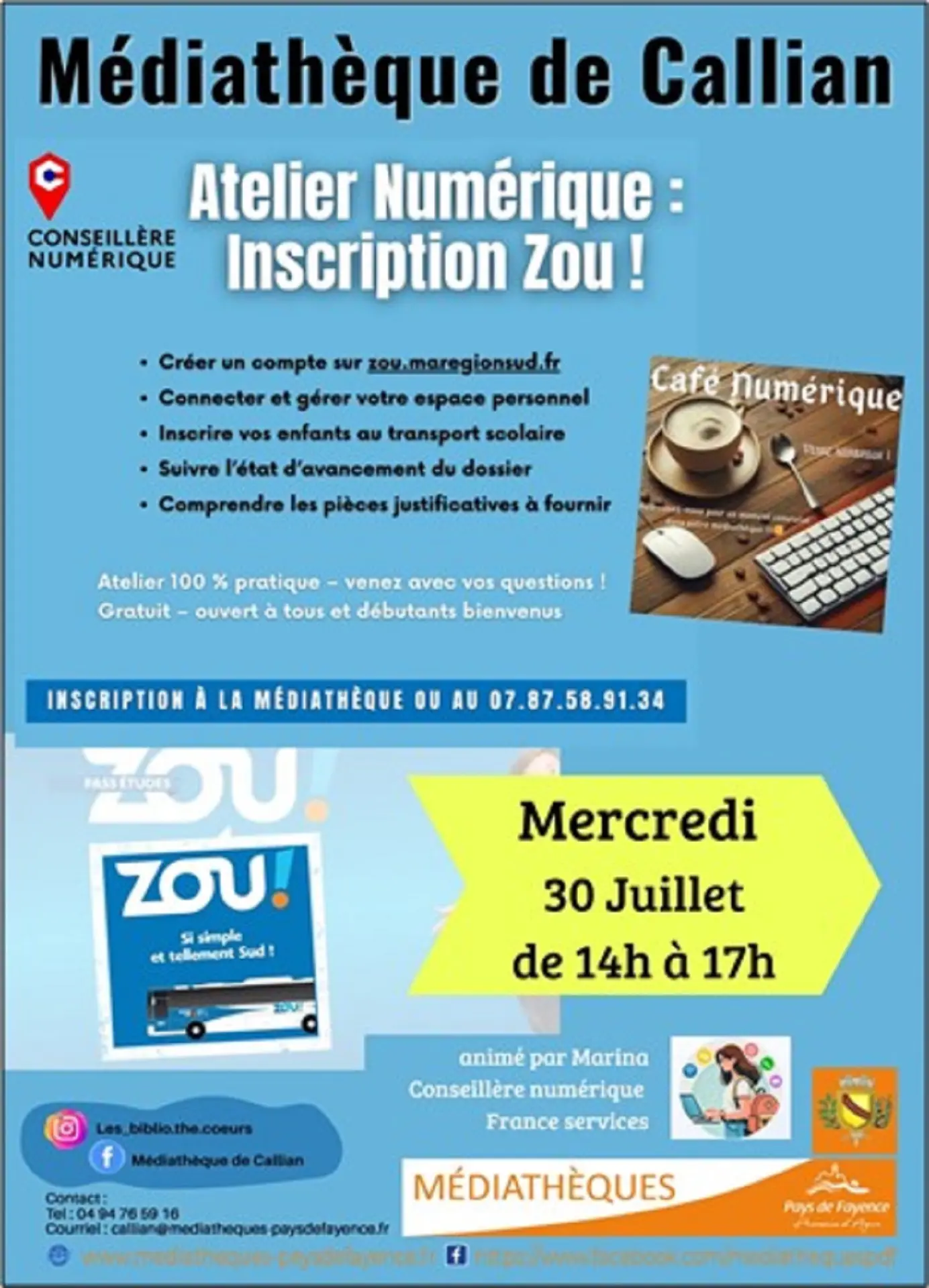 Atelier numérique inscription ZOU