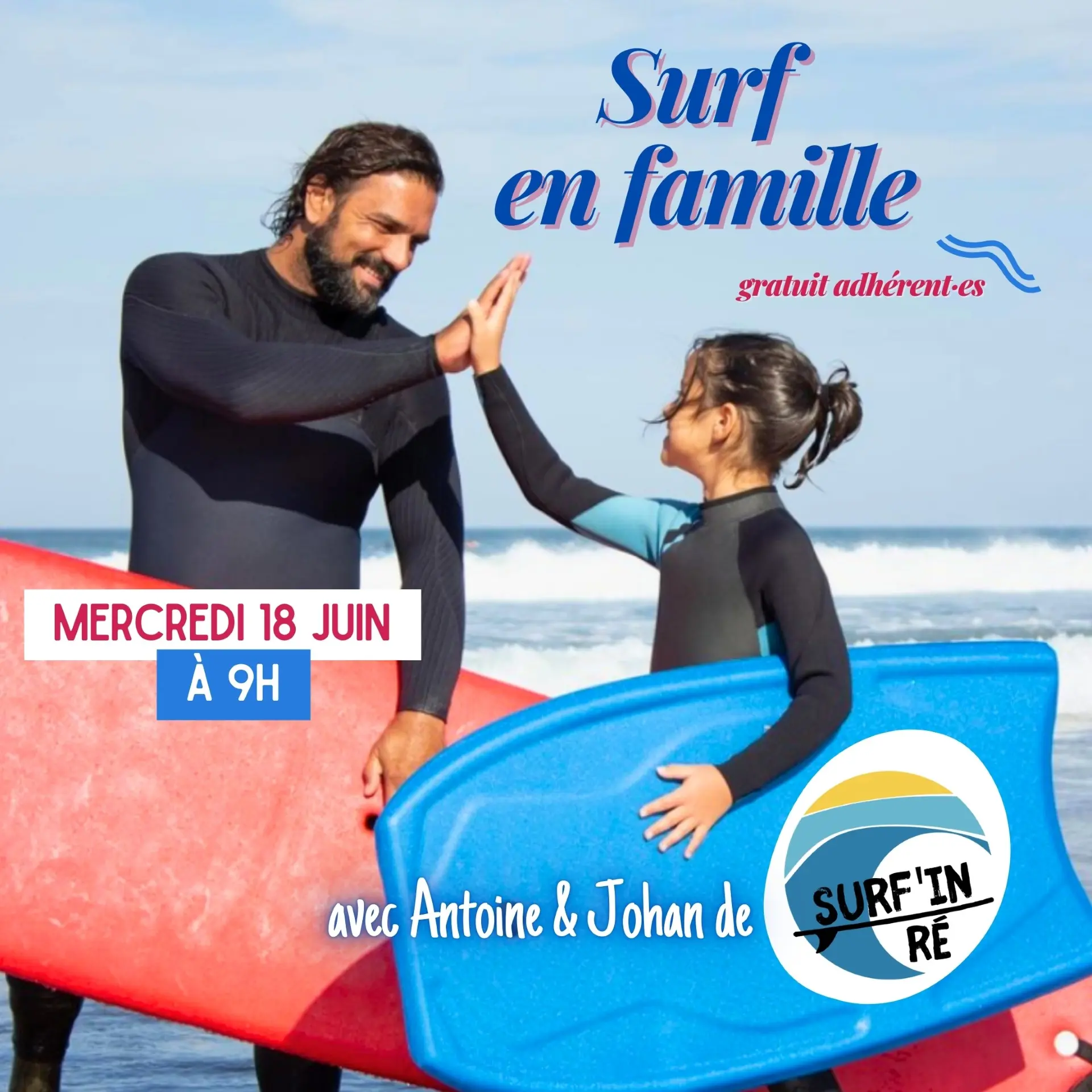 Animation Surf en famille_Le Bois-Plage-en-Ré