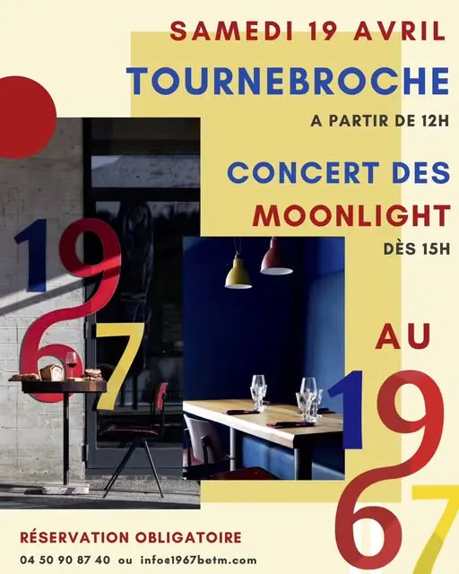 Tourne-broche au restaurant 1967