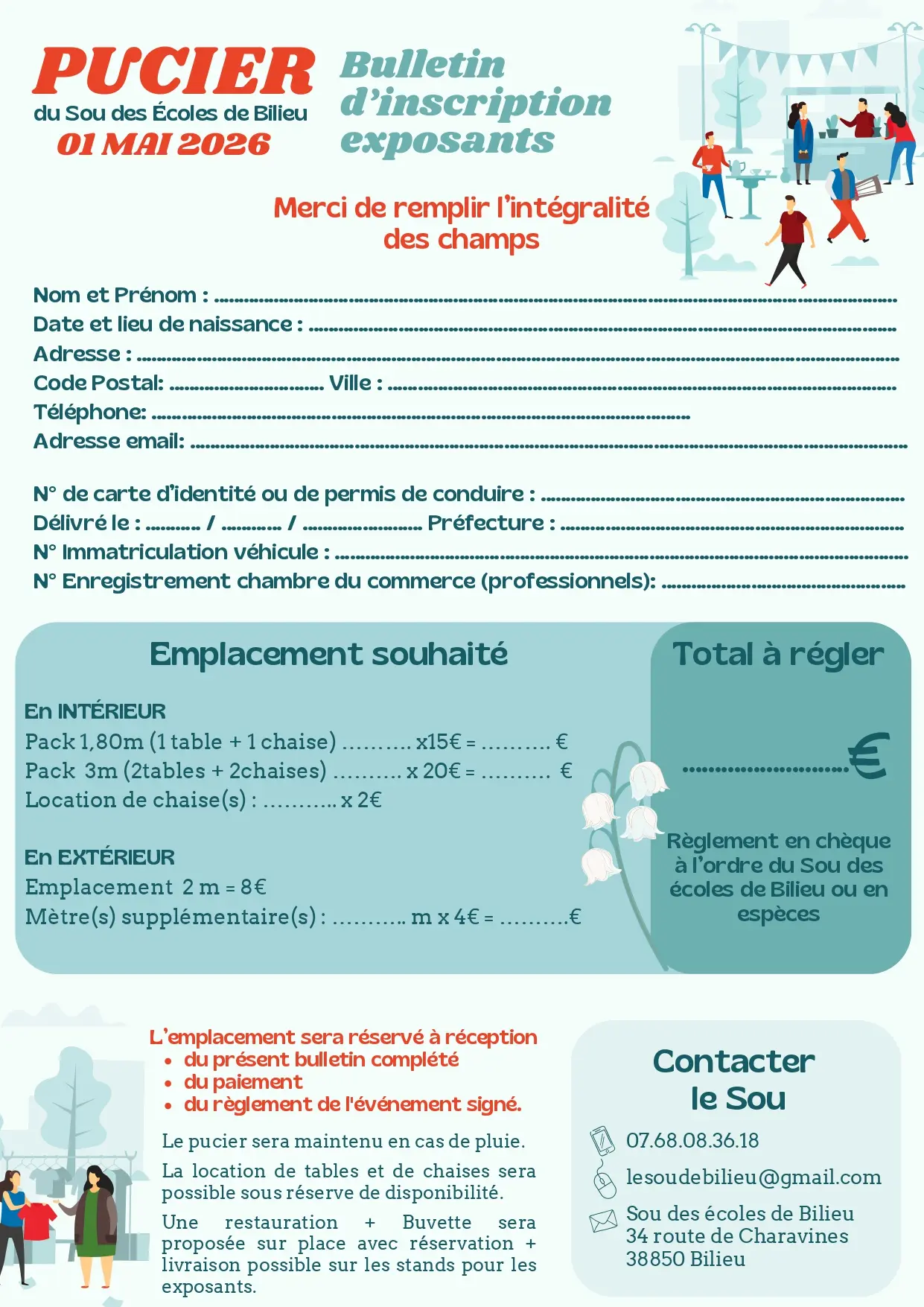 Bulletin d'inscription exposant