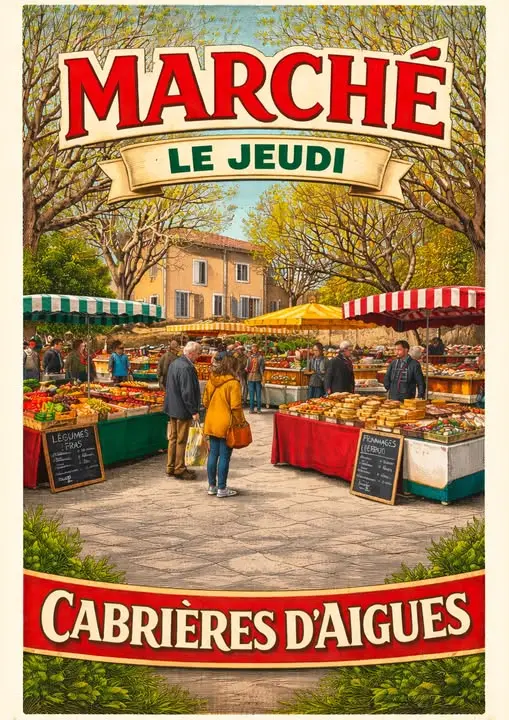 Marché hebdomadaire à Cabrières d' Aigues_Cabrières-d'AiguesMarché hebdomadaire à Cabrières d' Aigues_Cabrières-d'Aigues