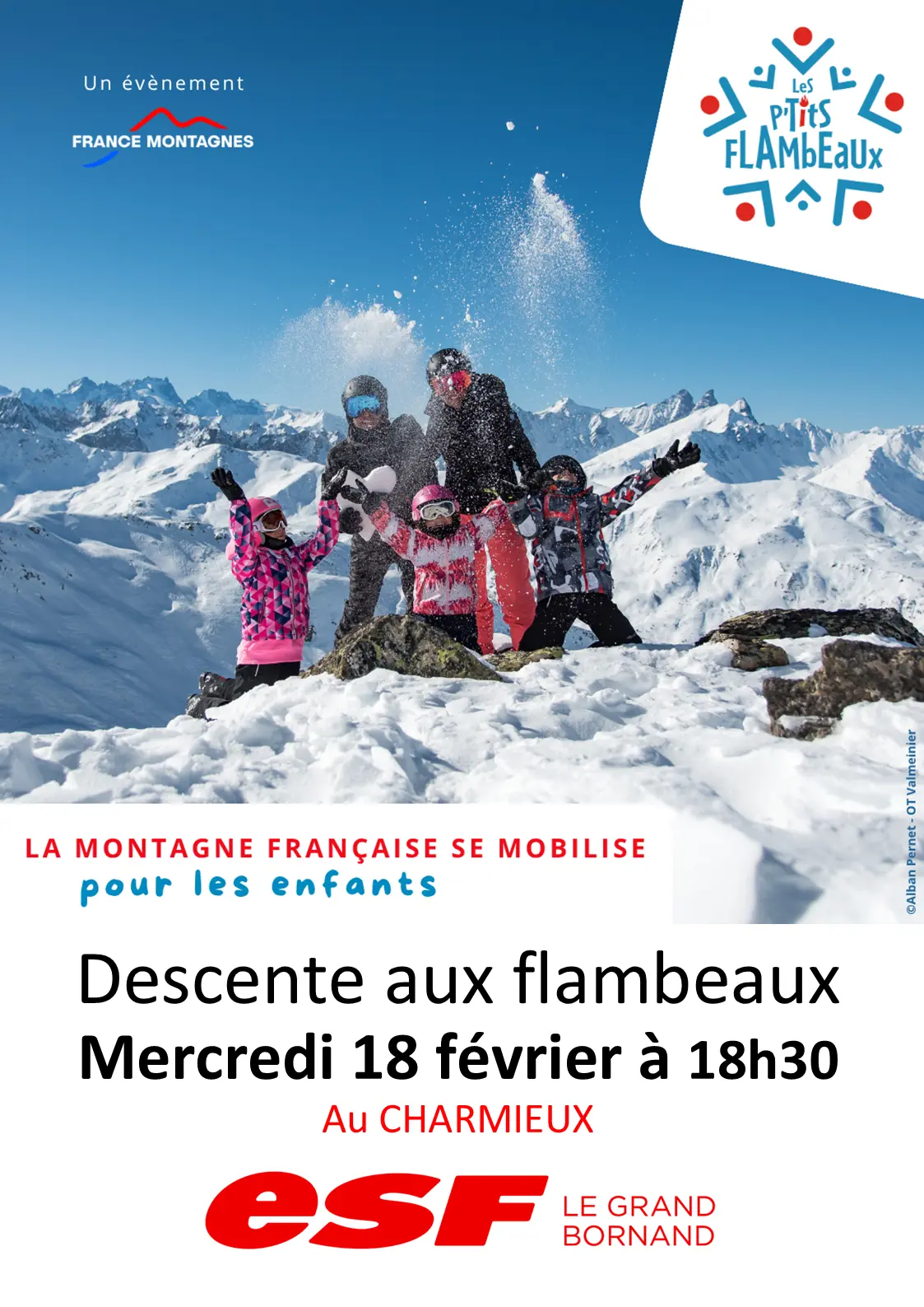 Affiche Les p'tits flambeaux descente aux torches  au profit du fond de dotation Enfance et Montagne