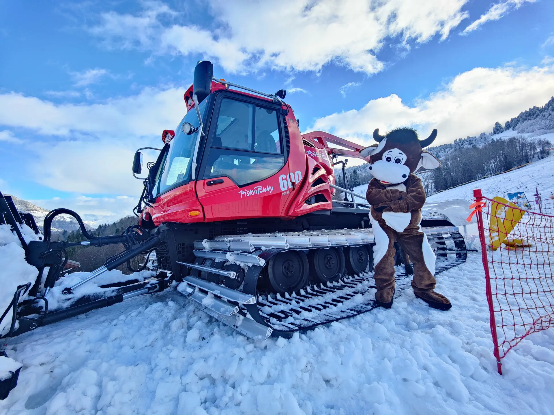 Pistache sur le front de neige des Evettes