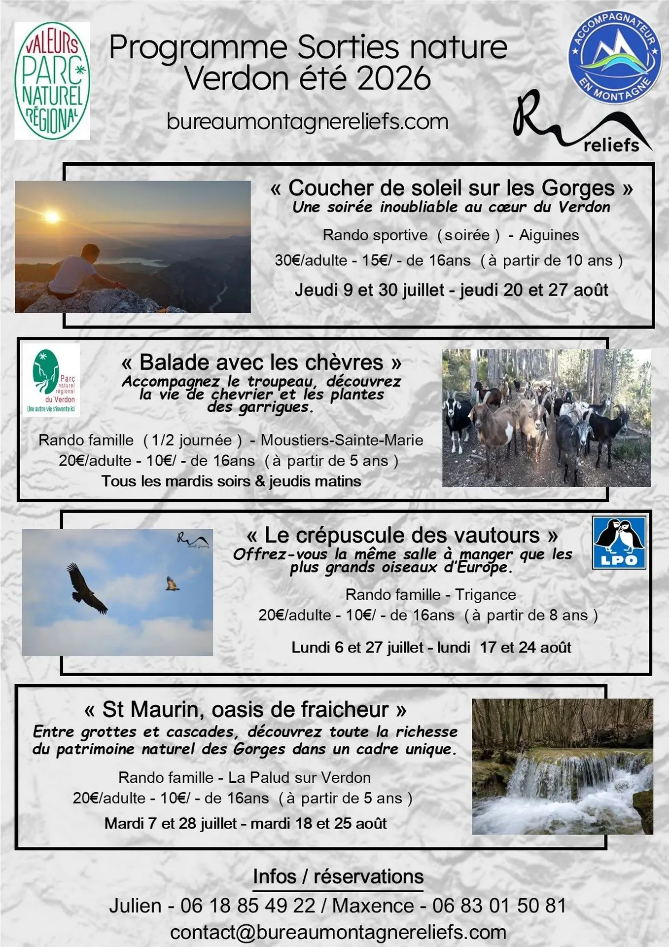 Programme Verdon été 2026