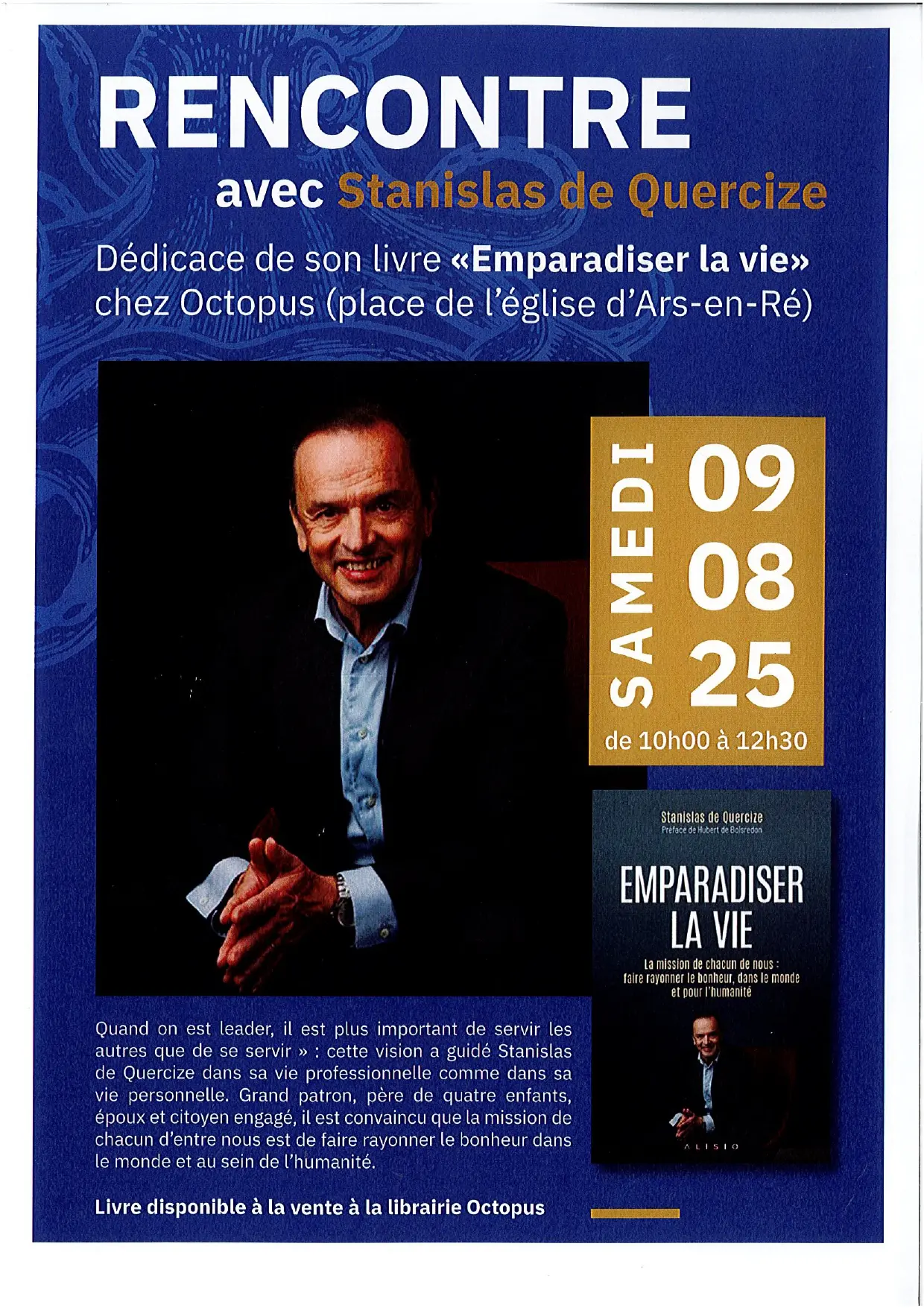 Rencontre et dédicace avec Stanislas de Quercize