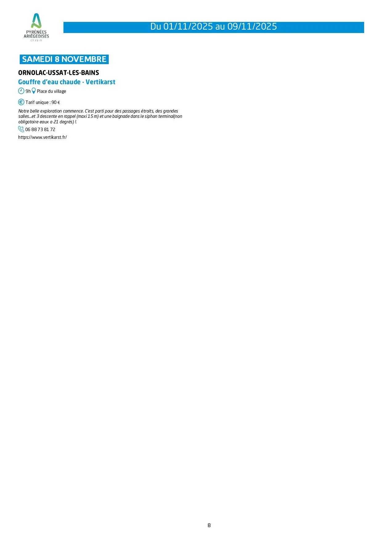 Du 01 au 09.11.Programme Animations & Activités