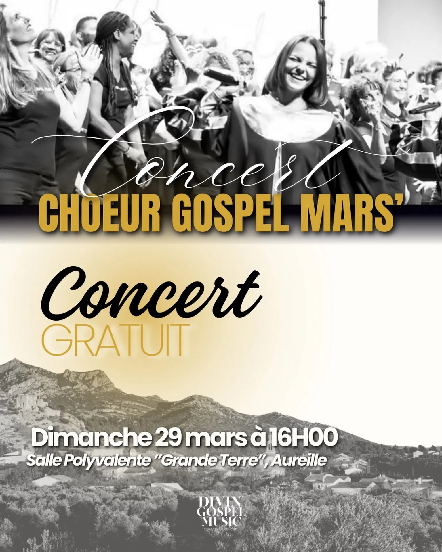 Affiche Concert : Choeur Gospel Mars' à Aureille 29.03.26