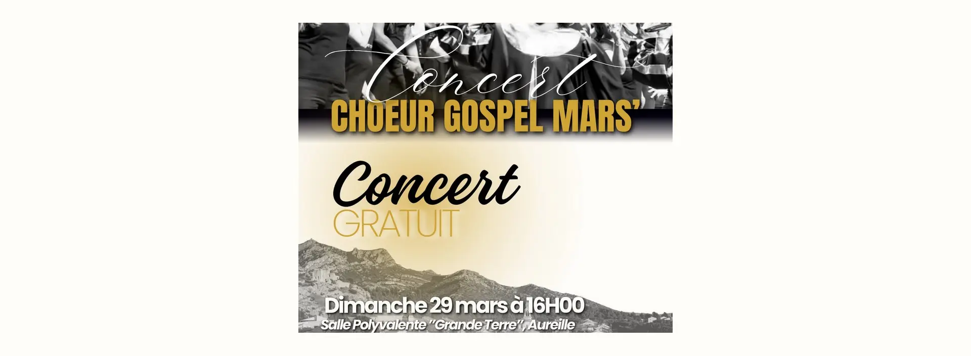 Vignette Concert : Choeur Gospel Mars' à Aureille 29.03.26