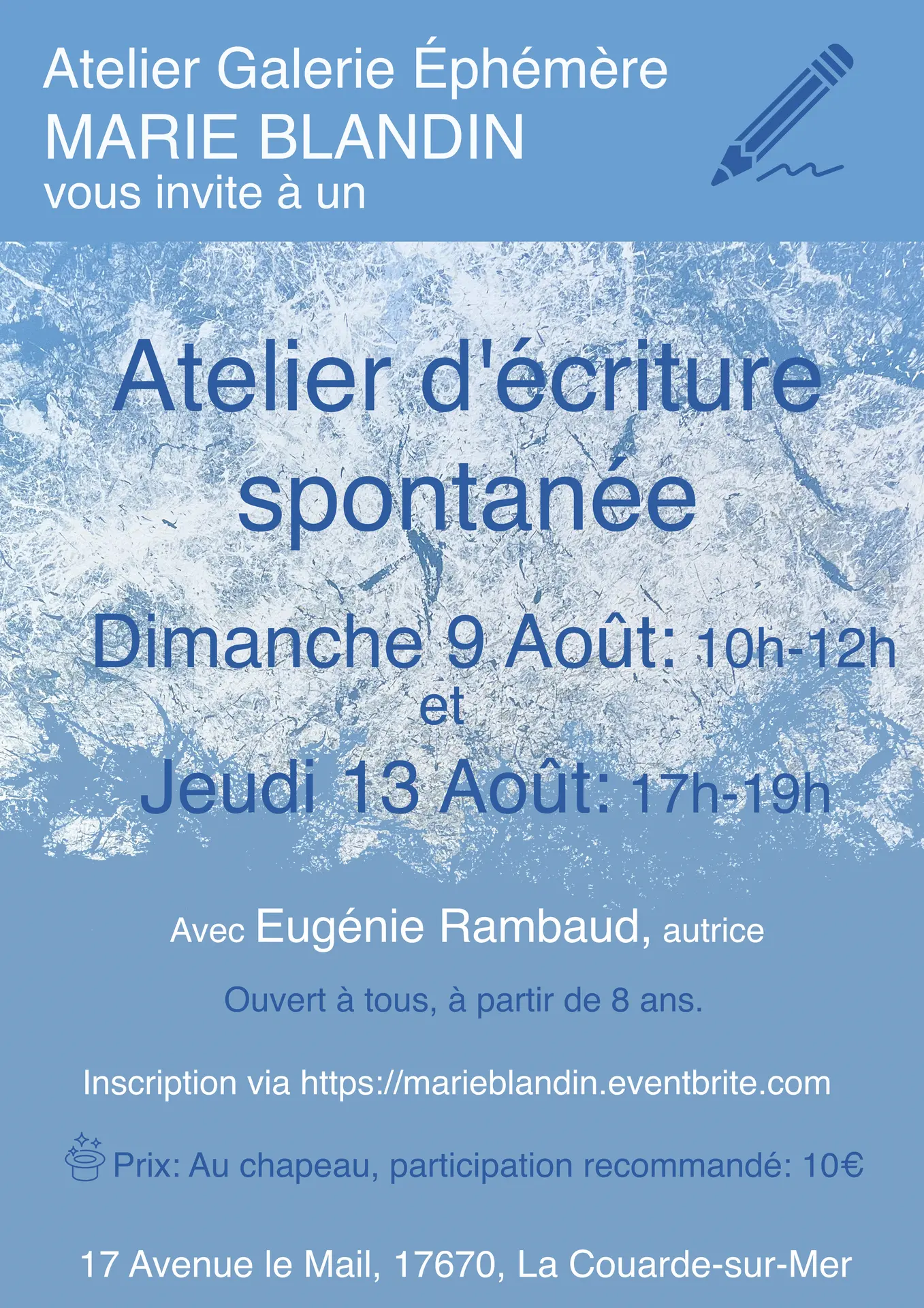 Poetische Sprechstunde im Atelier und in der Galerie von Marie Blandin_La Couarde-sur-Mer