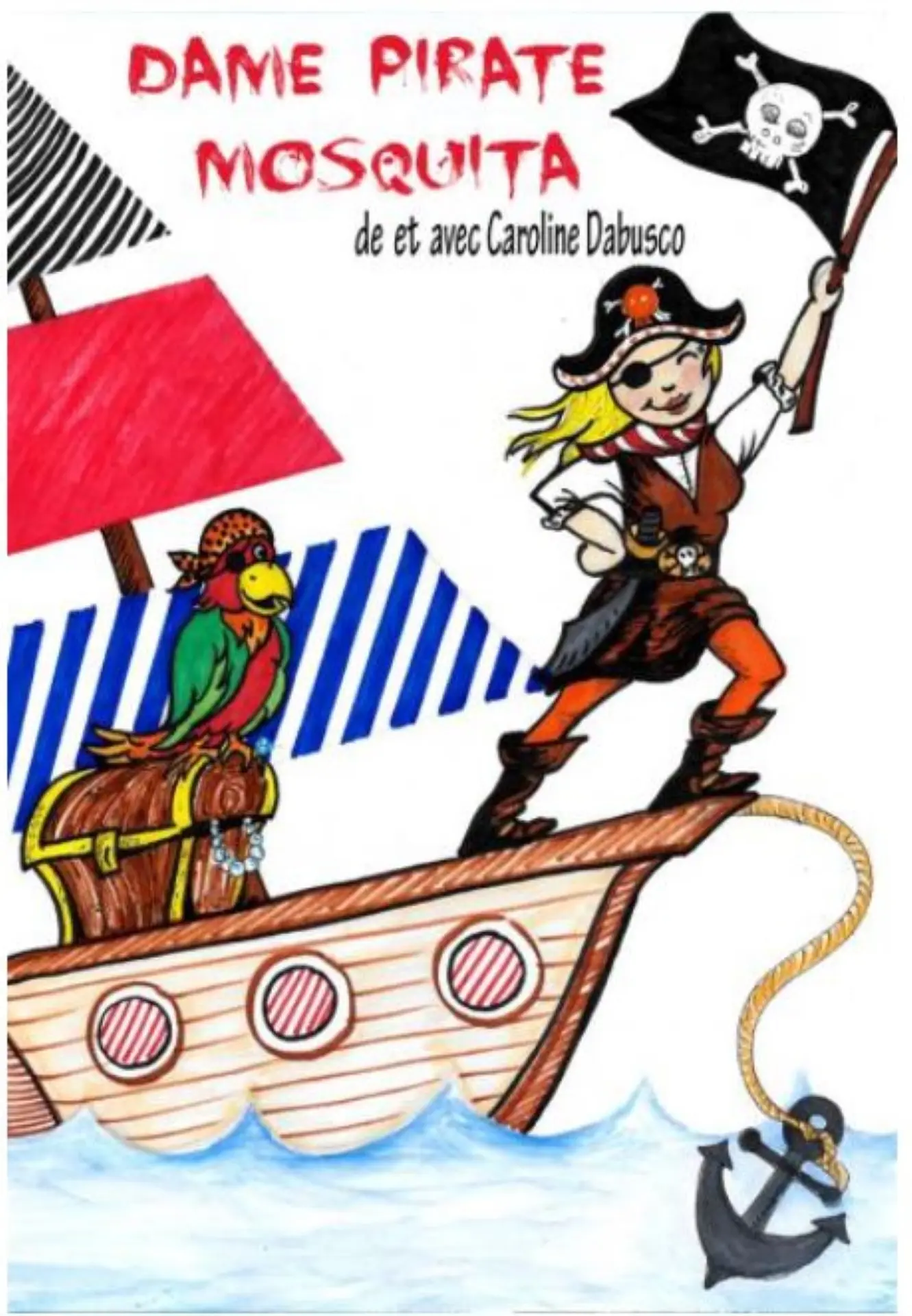 Mosquita et son perroquet sur le bateau pirate