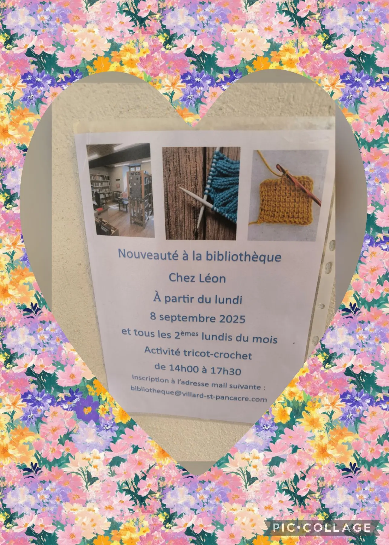 affiche avec les informations pratiques