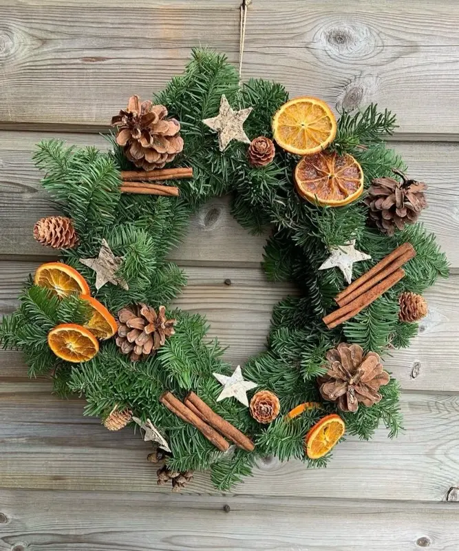Couronne de noël avec la fleuriste Fleur d'Aulps.