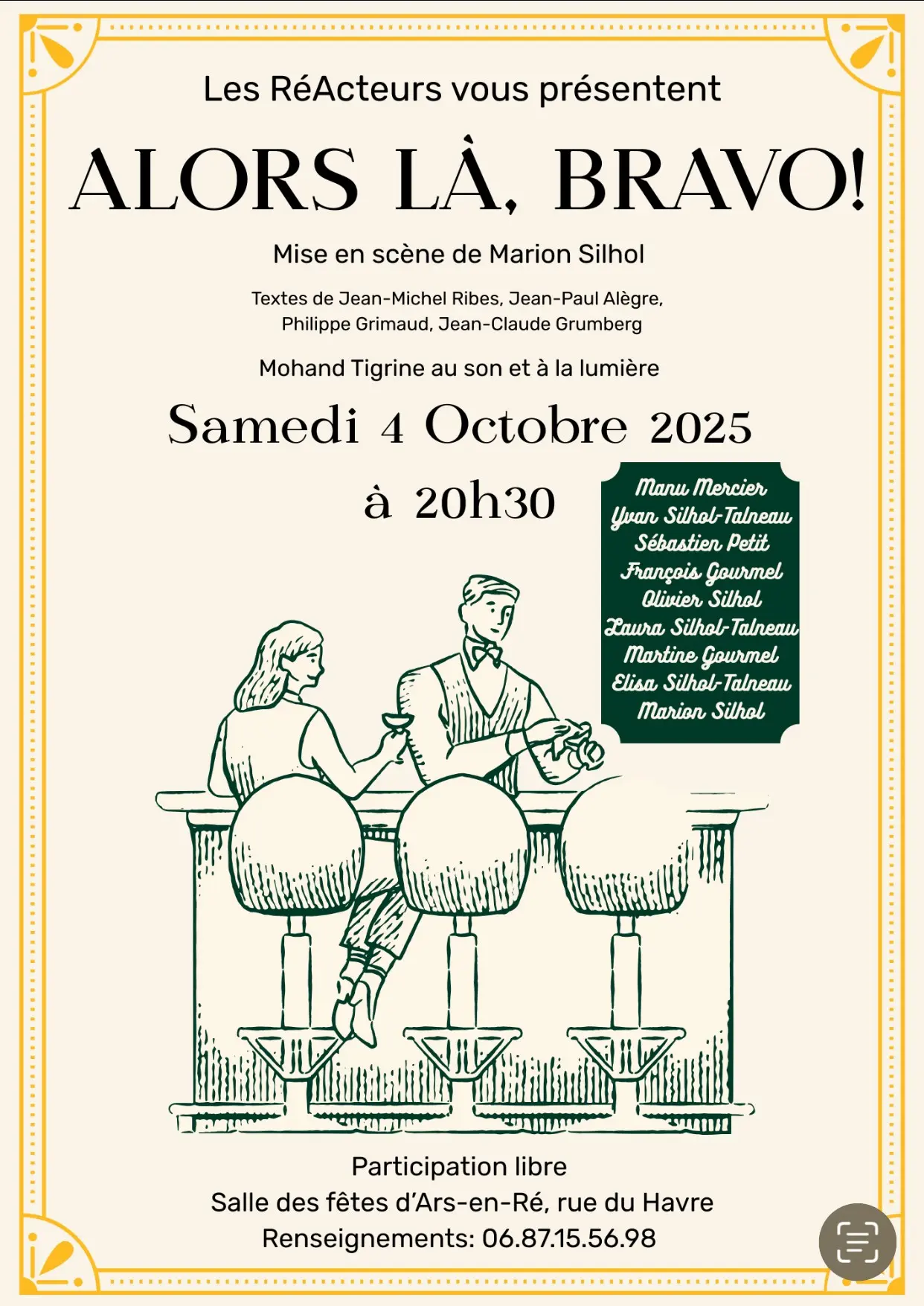Affiche de la représentation du 4 octobre