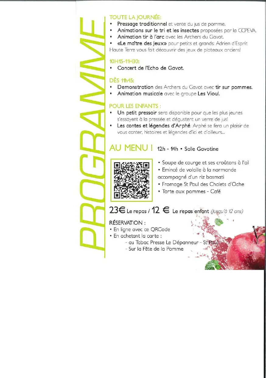 programme de l'évènement