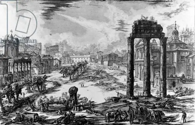 Giovanni Batista Piranèse Vue du Campo Vaccino