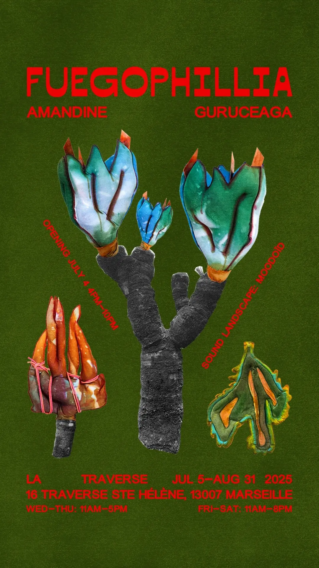 affiche de l'exposition on voit comme des feux artistiques