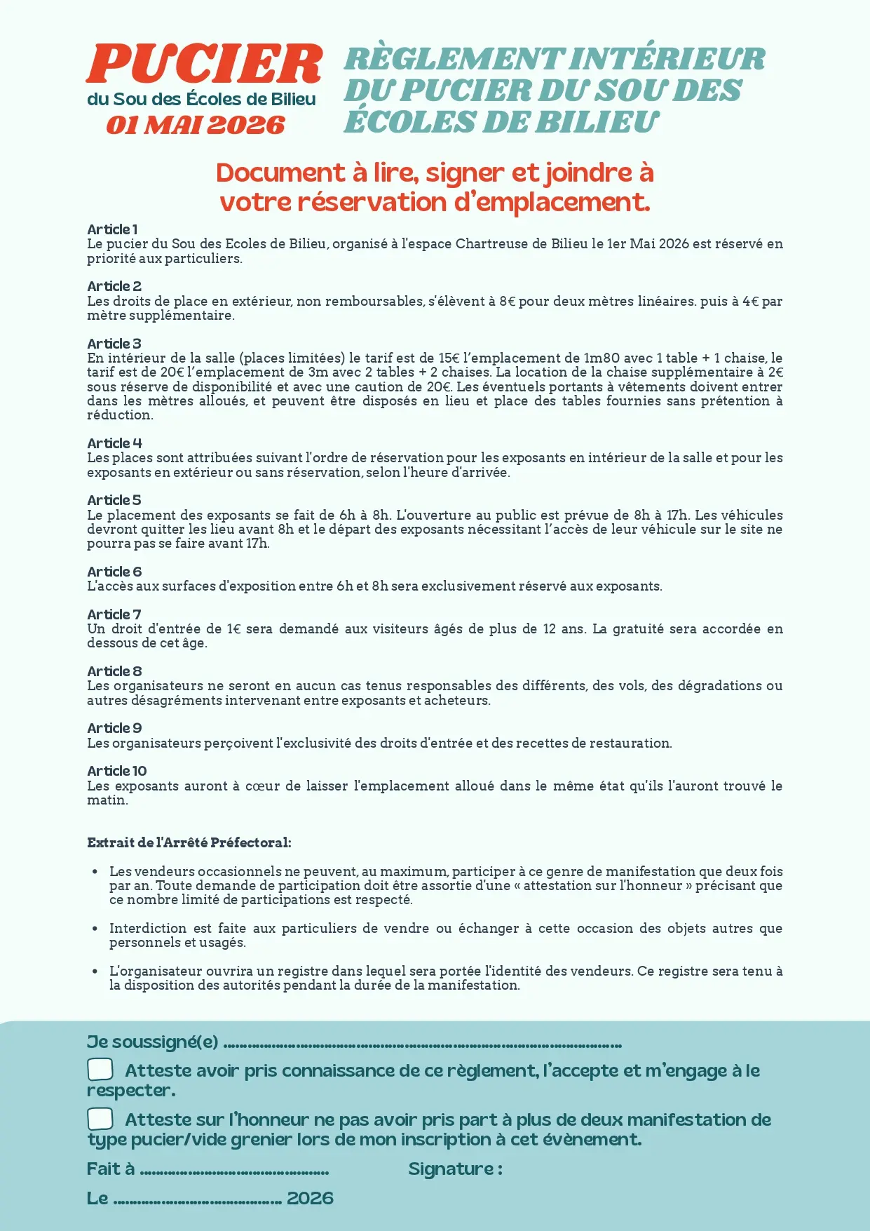 Règlement intérieur du pucier