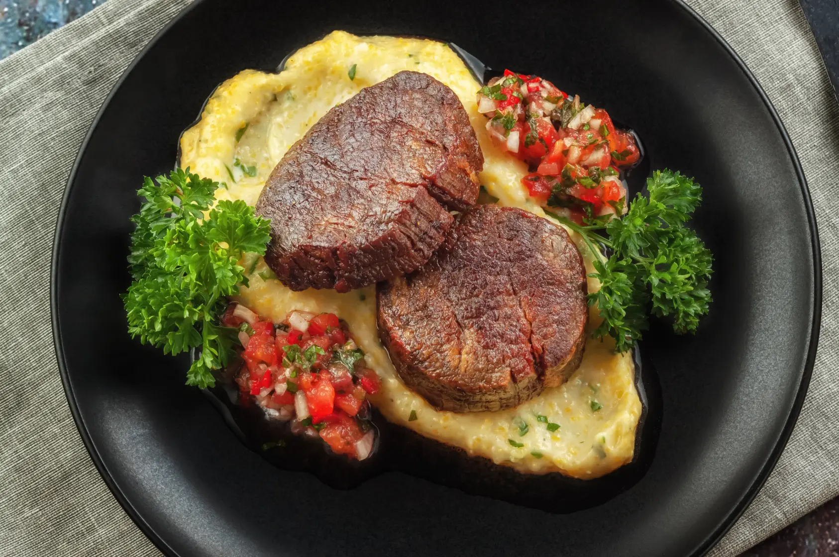 Longe de porc et polenta