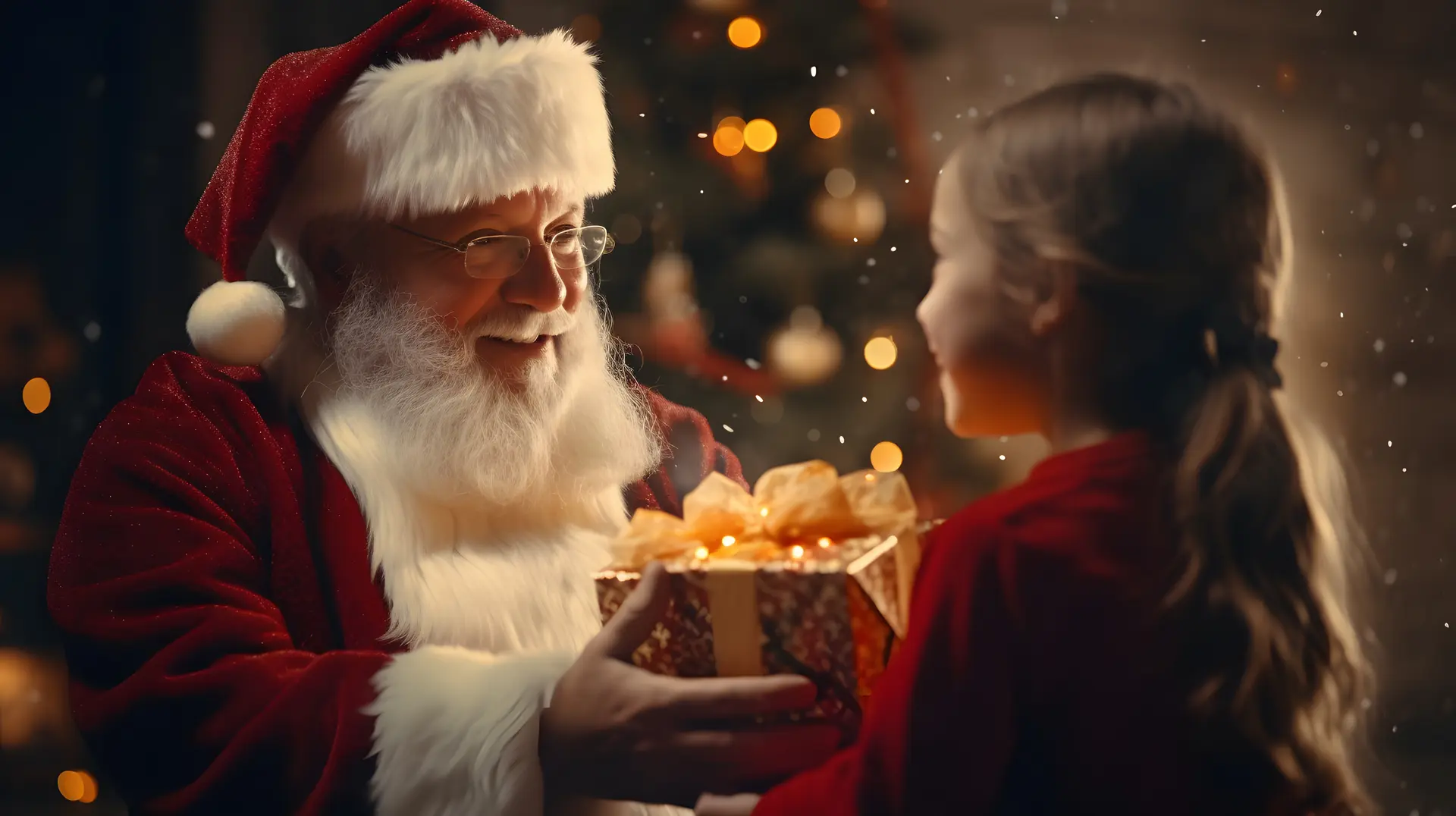 Photo du Père Noël et d'une fillette