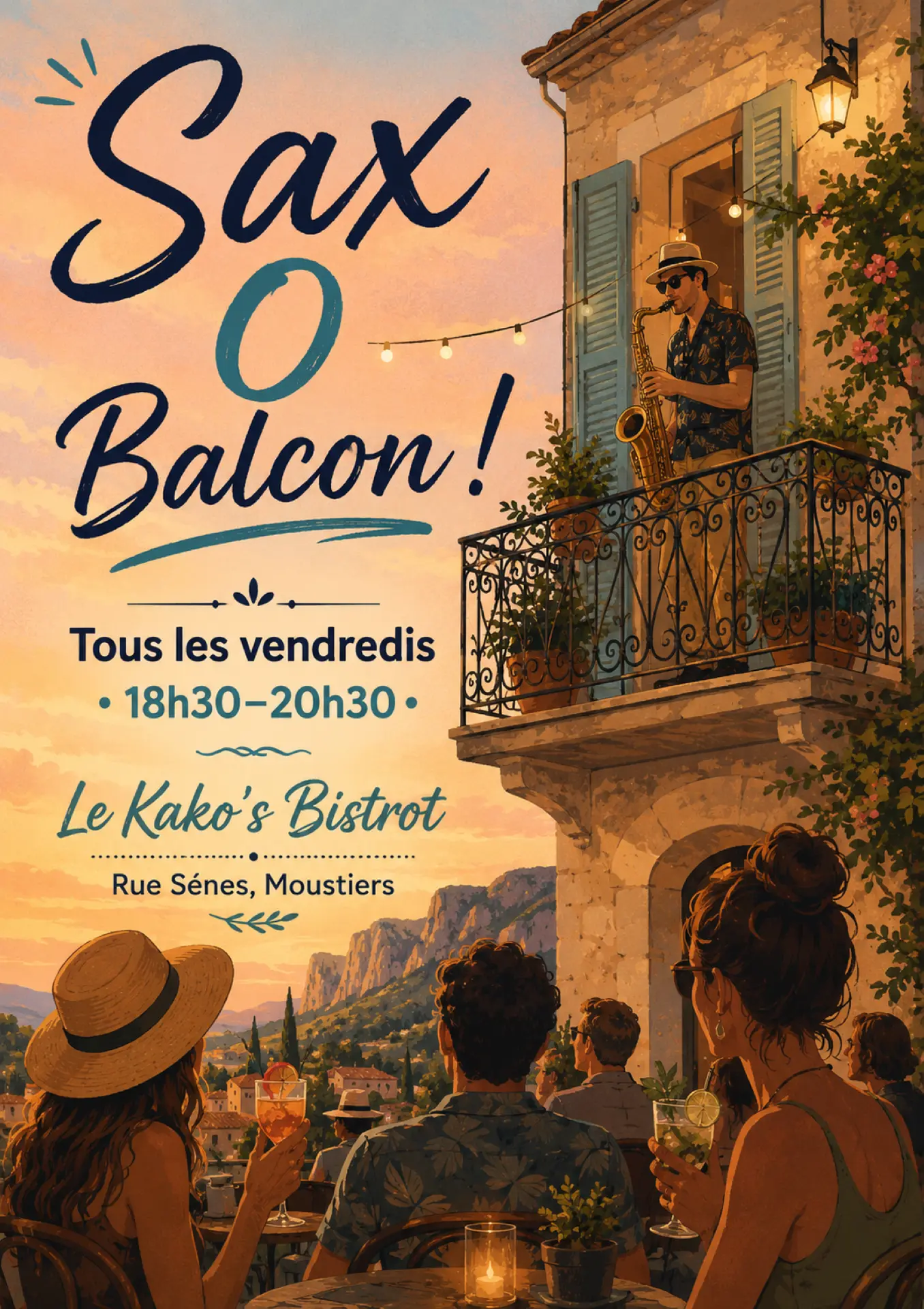 Sax o Balcon !  au Kako's bar_Moustiers-Sainte-Marie