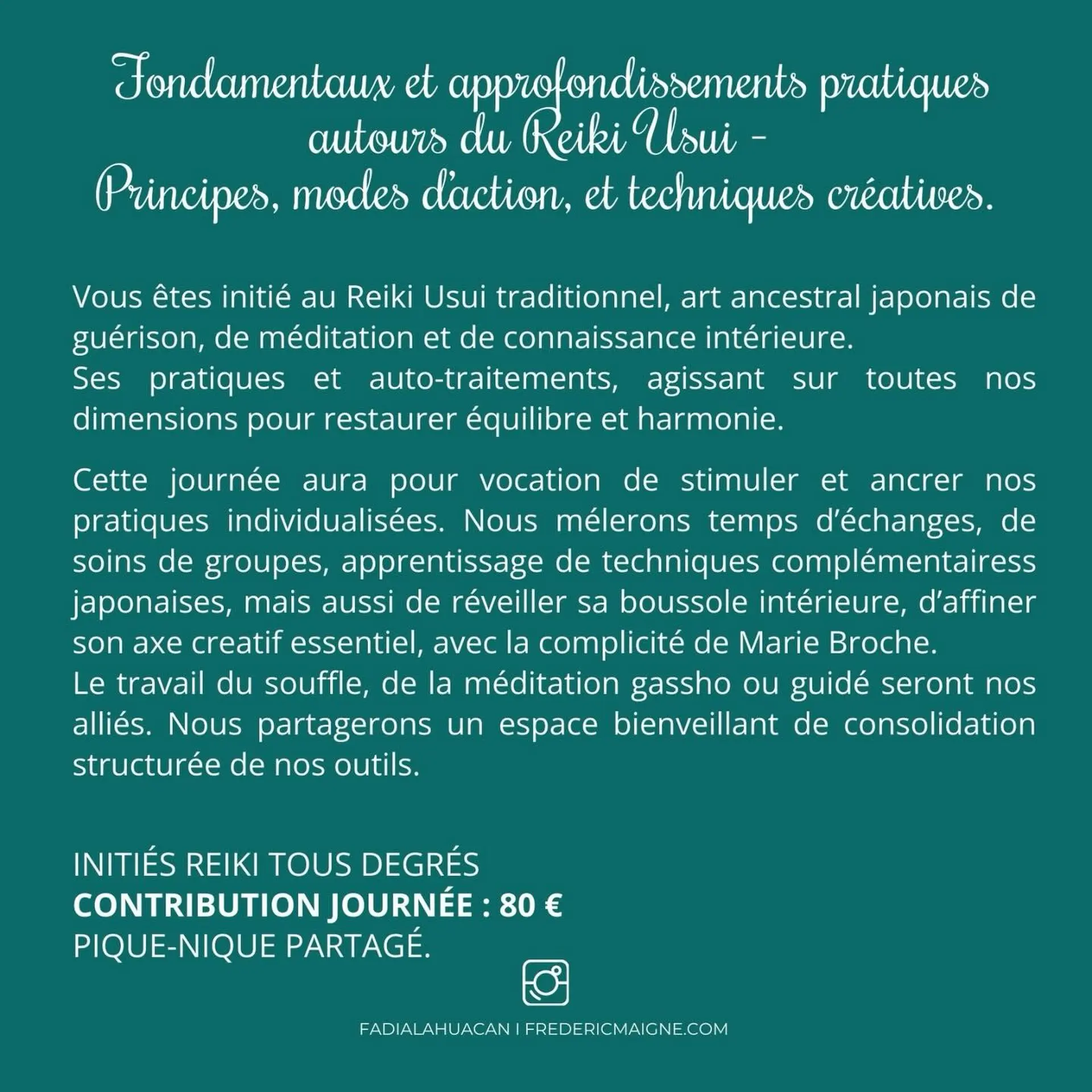 Poster 2 Creative practices around Usui Reiki Eygalières 25.01.26