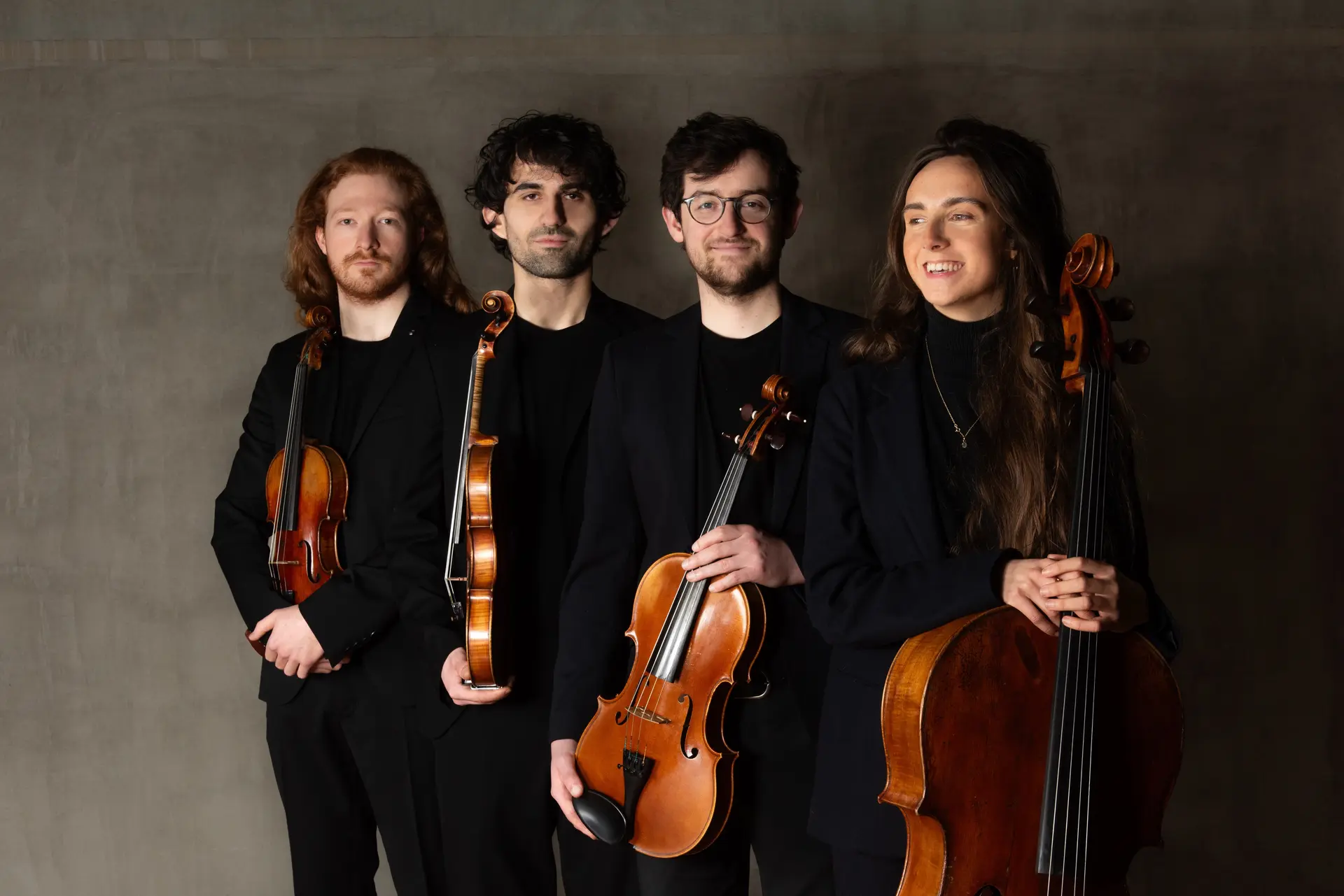 Les membres du Quatuor avec leurs instruments