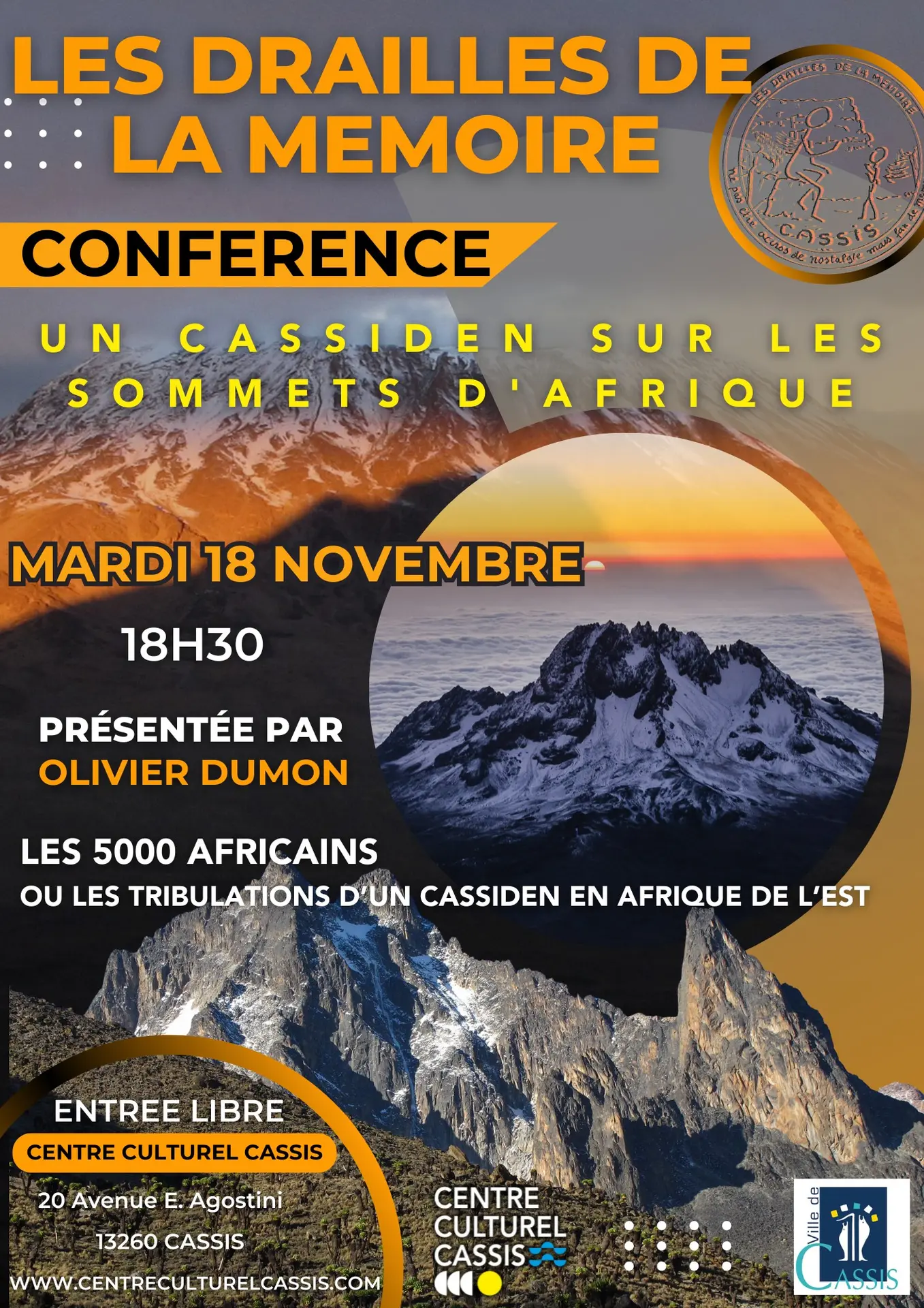 Conférence Les Drailles de la Mémoire - « Un Cassiden sur les sommets d'Afrique »