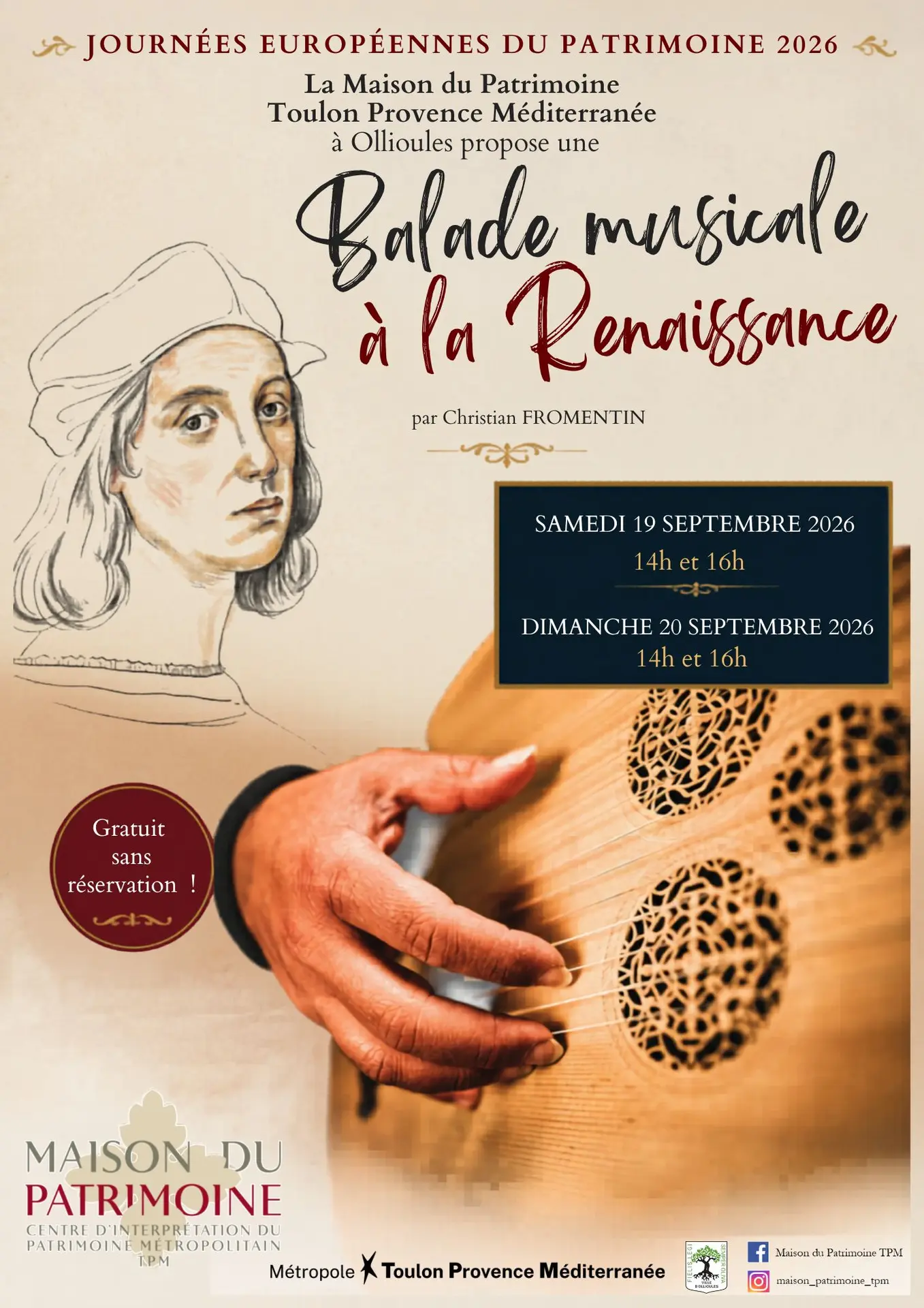 Balade musicale à la Renaissance par Christian Fromentin dans le cadre des Journées Européennes du Patrimoine