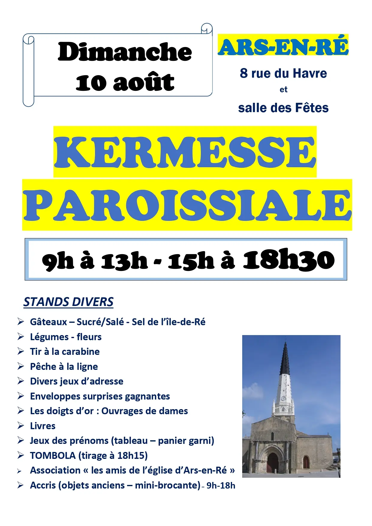 Kermesse paroissiale à Ars-en-Ré