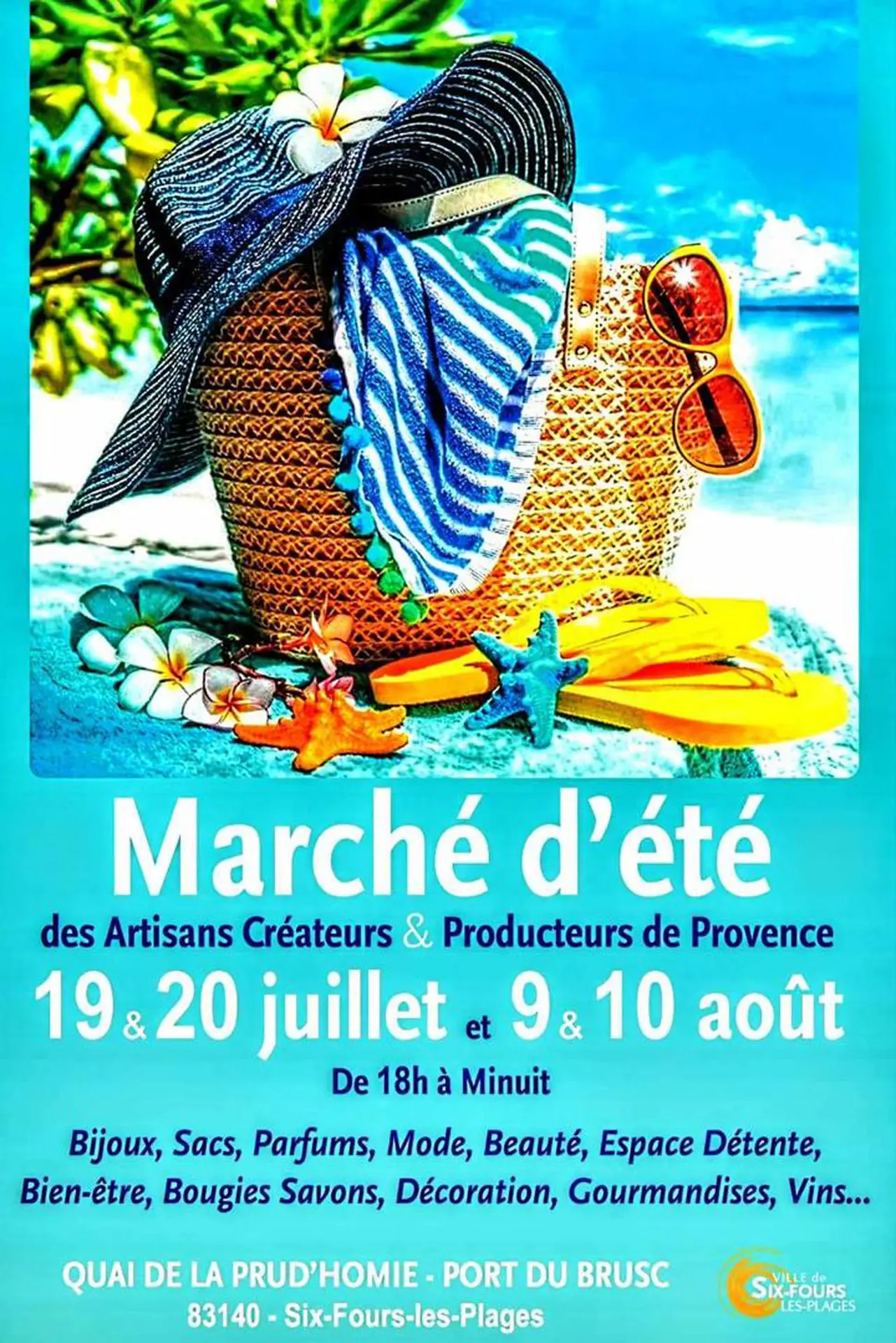 Marché des artisans locaux au Brusc