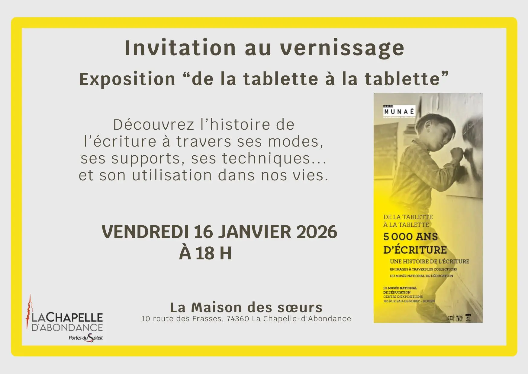 Vernissage exposition De la tablette à la tablette