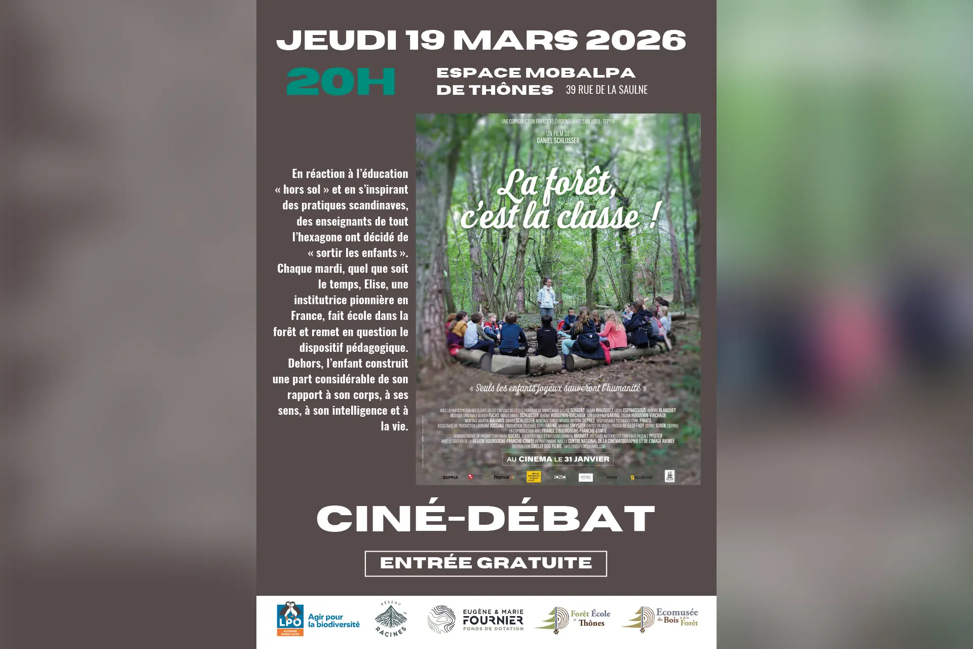Ciné-débat La forêt, c'est la classe !_Thônes