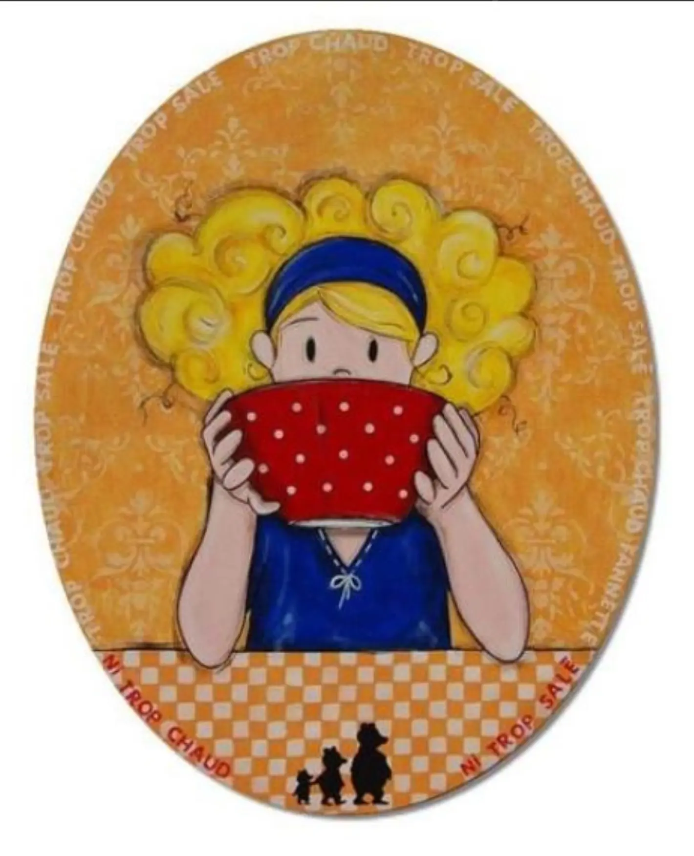 Boucle d'Or boit dans un grand bol