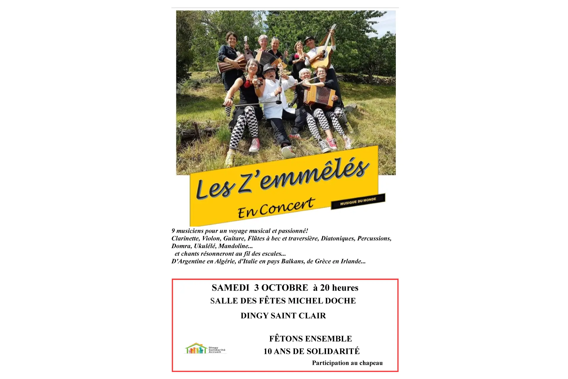 Concert les Z'emmeles_Dingy-Saint-Clair