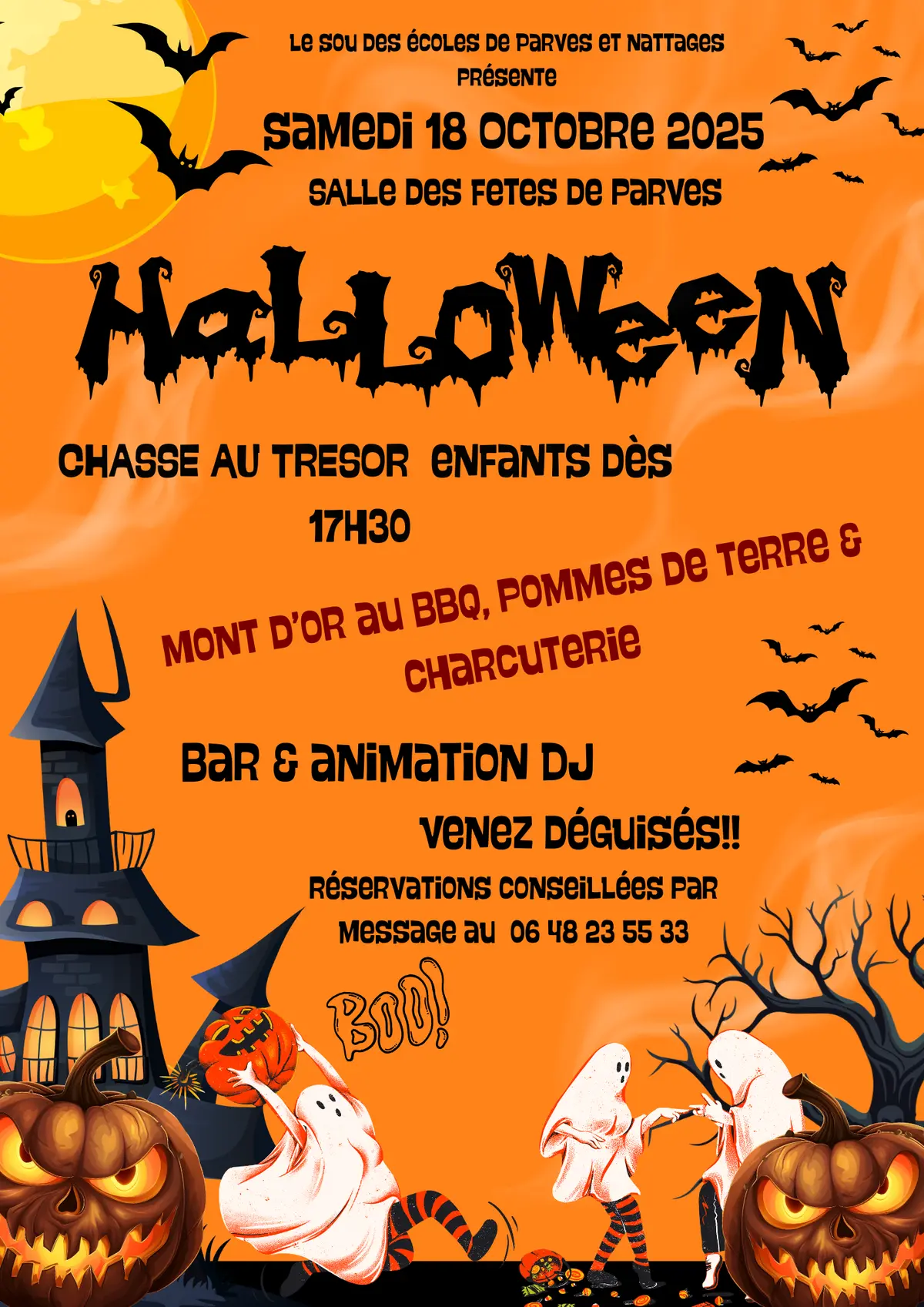 Chasse au trésor d'Halloween, repas et animation DJ_Parves et Nattages