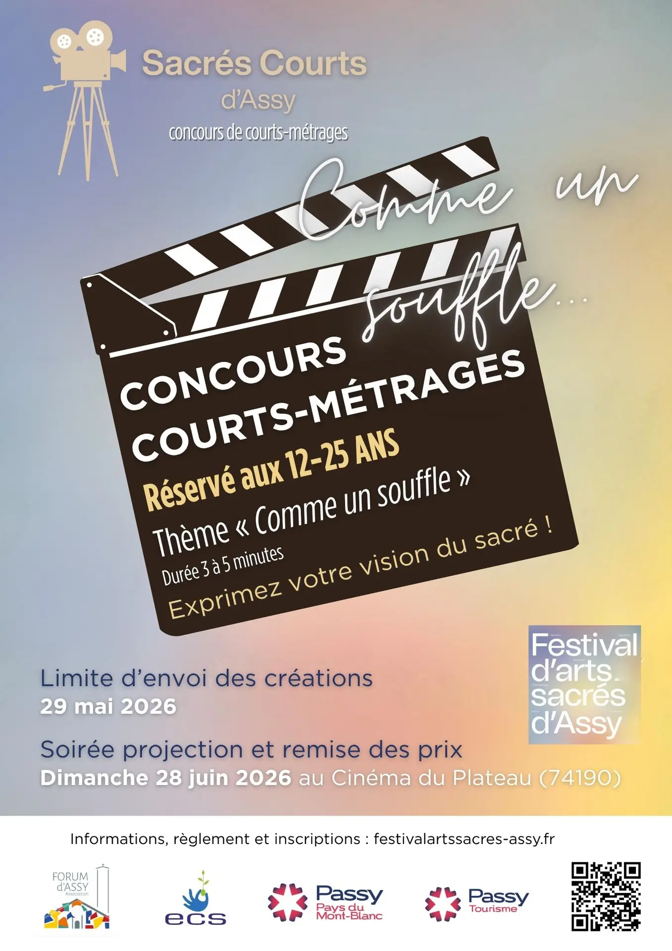 Affiche du concours de courts-métrages Sacrés courts d'Assy