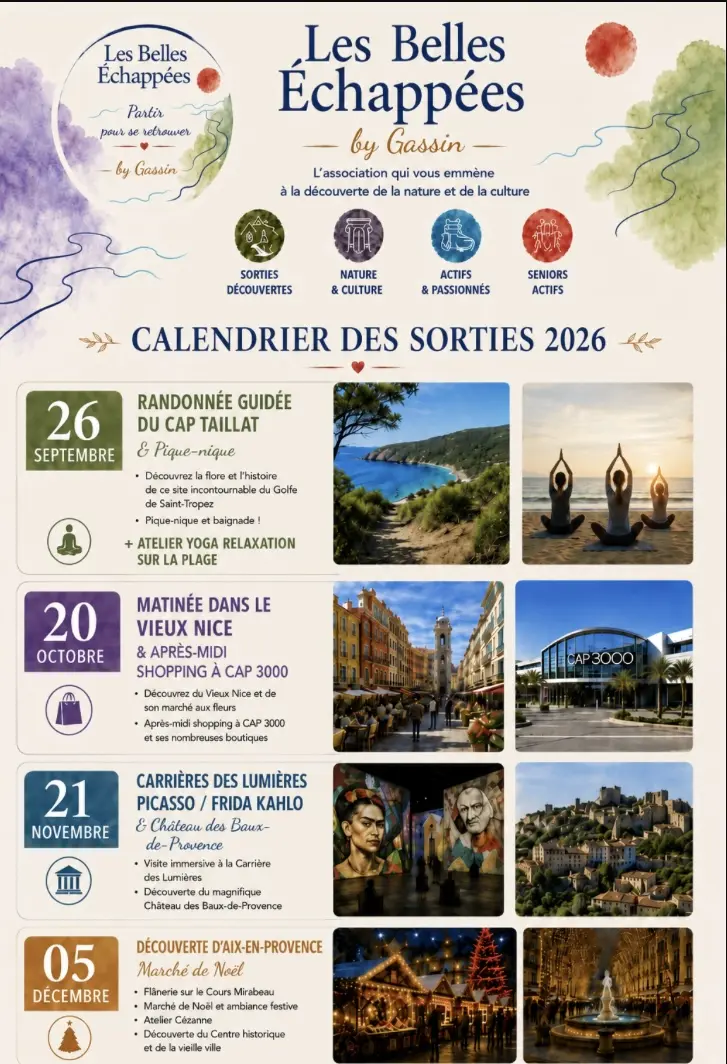 Calendrier des sorties 2026