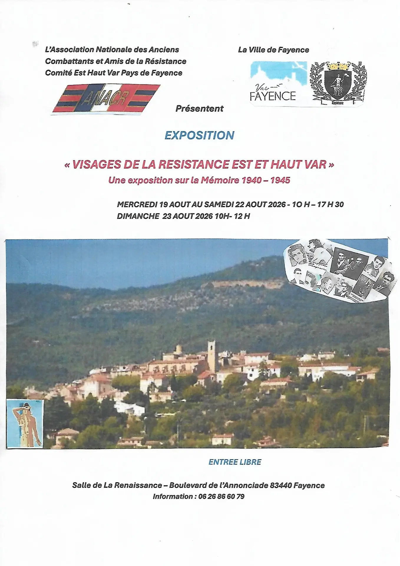 Exposition Visages de la Résistance Est et Haut Var_Fayence