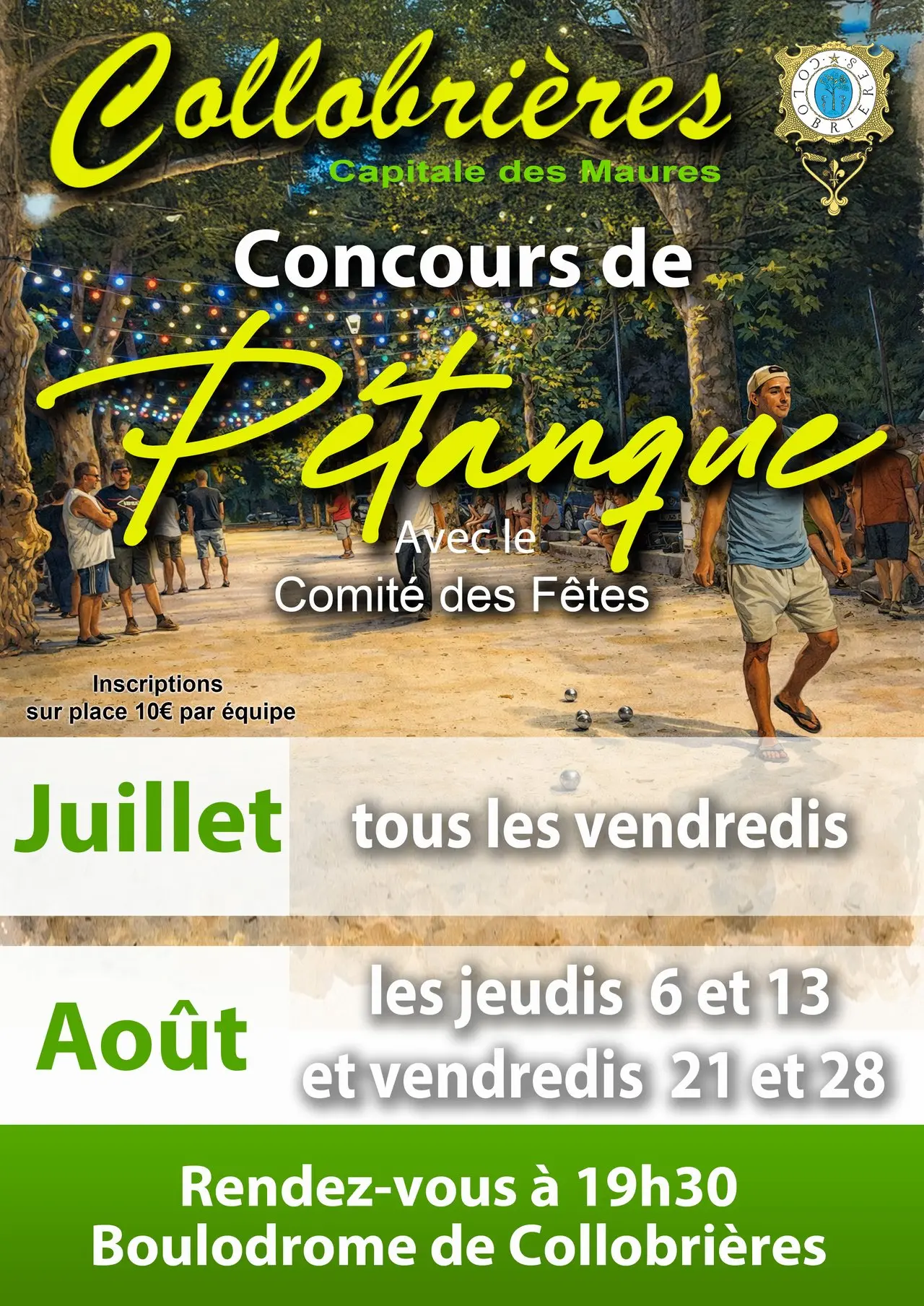 Concours estival de pétanque à Collobrières
