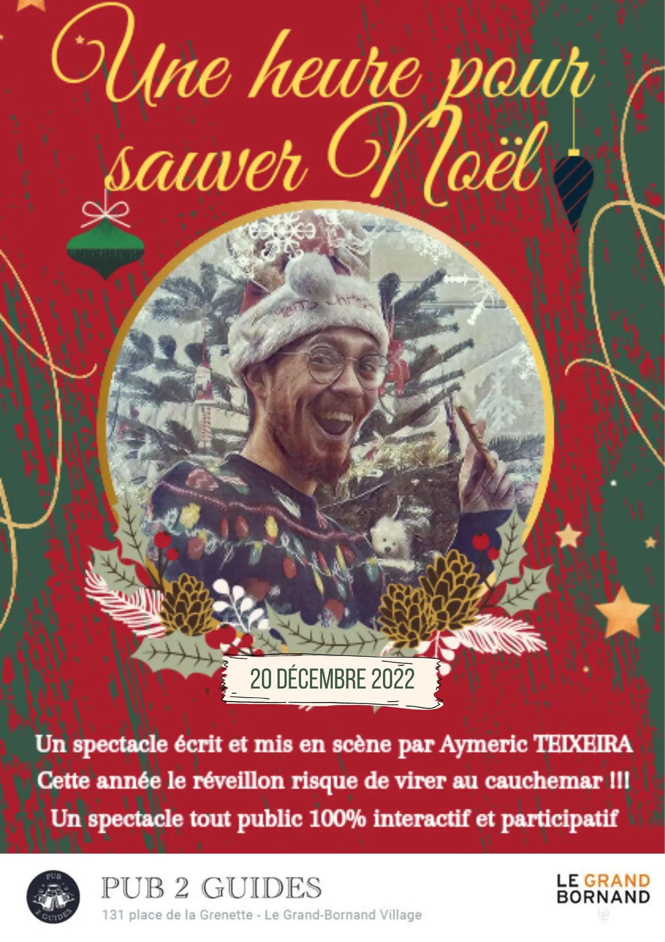 affiche spectacle humouristique noel