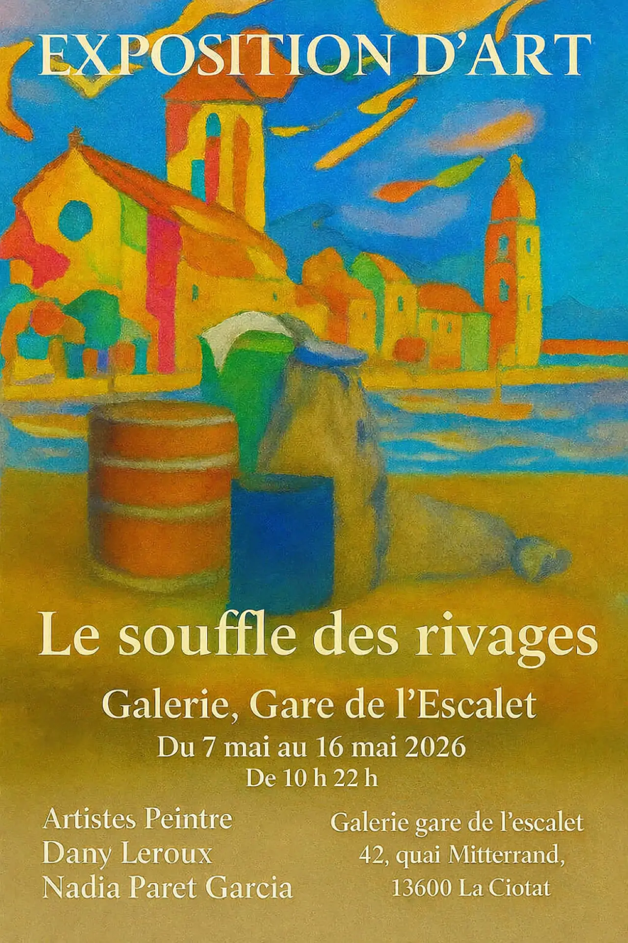 Exposition de peintures le Souffle des Rivages de Dany Leroux et Nadia Paret Garcia
