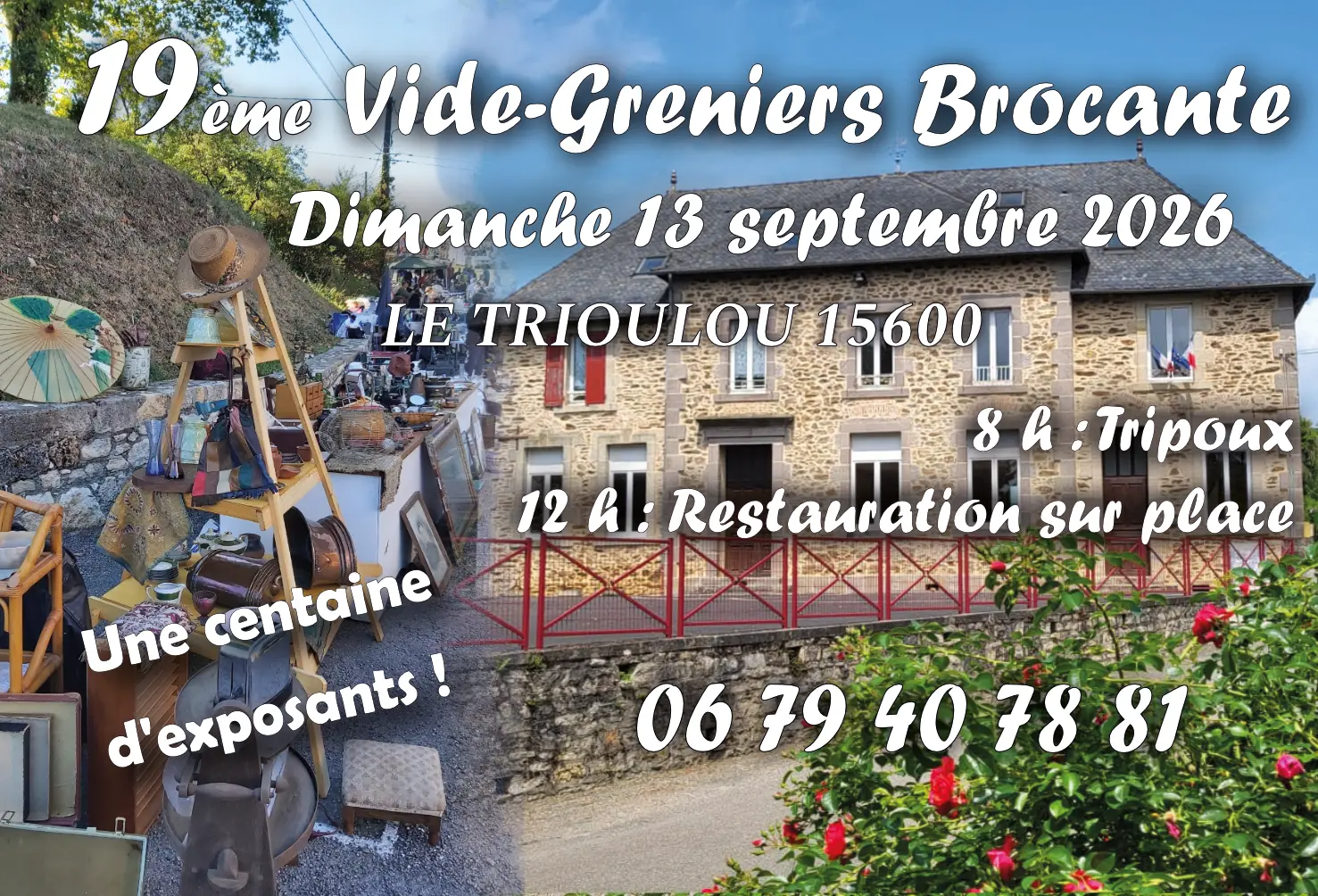 Encart publicitaire vide grenier brocante Le Trioulou